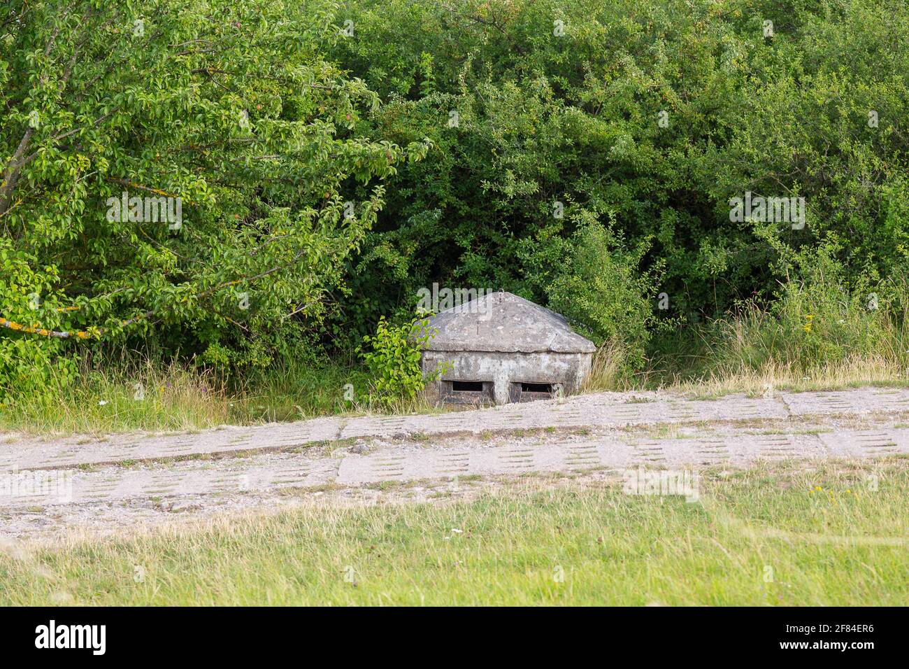 Ancienne fortification de la frontière GDR à la frontière intérieure-allemande, Kolonnenweg et bunker d'observation, point Alpha, Hesse, Thuringe, Allemagne Banque D'Images