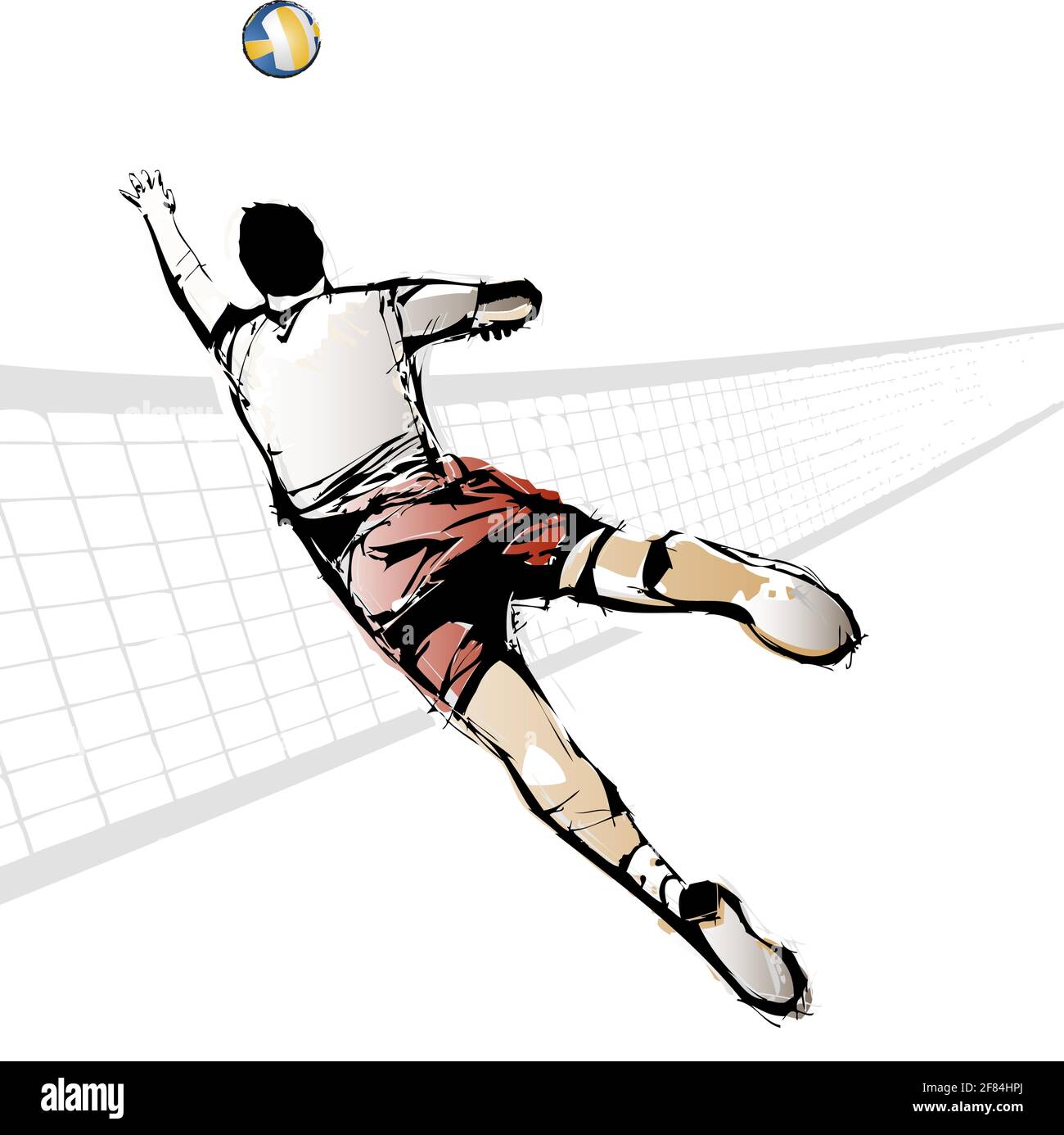 Illustration d'un joueur de volley-ball Illustration de Vecteur
