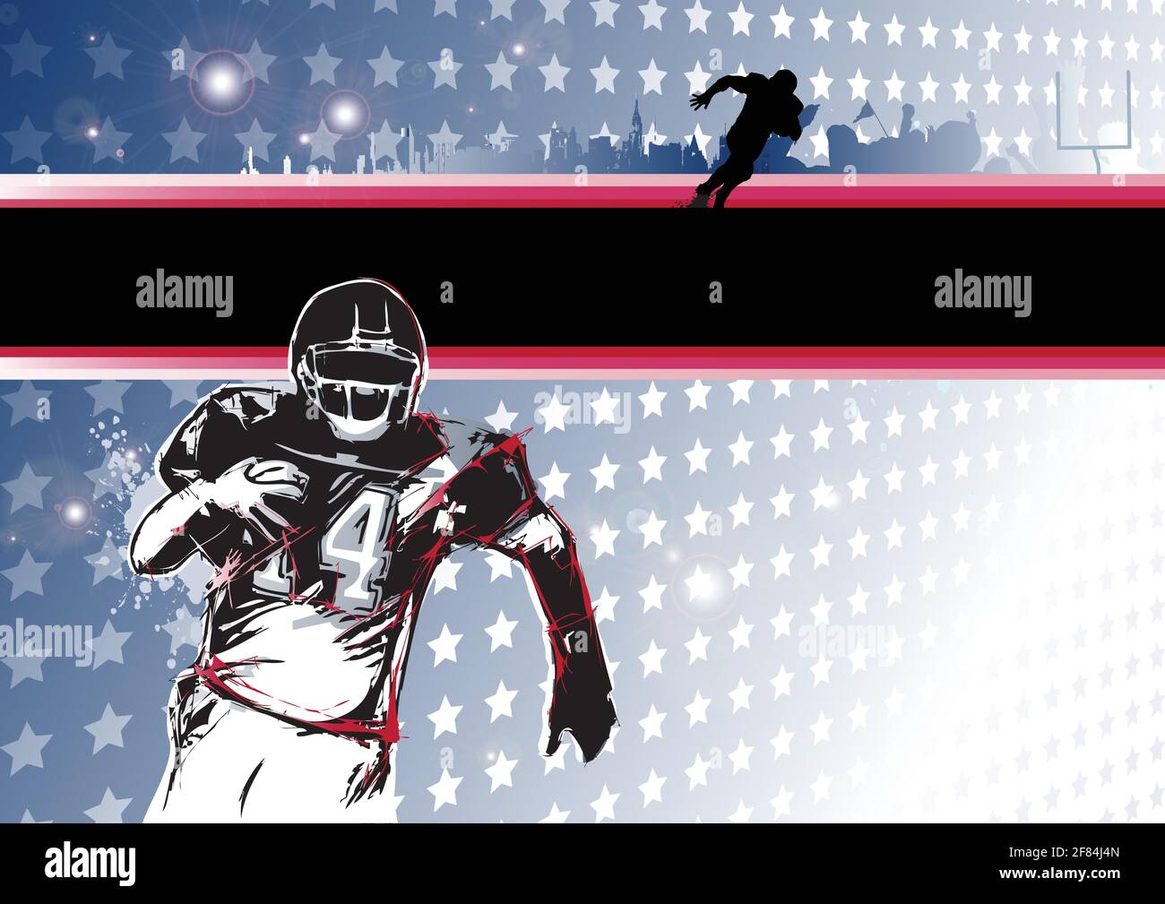 fond d'affiche du joueur américain de football Illustration de Vecteur