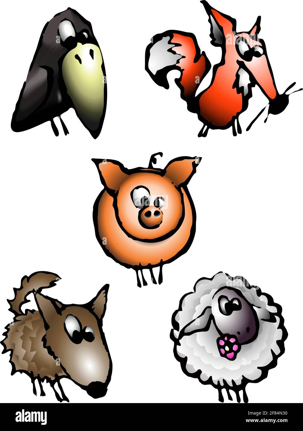 animaux amusants ensemble 2 Illustration de Vecteur