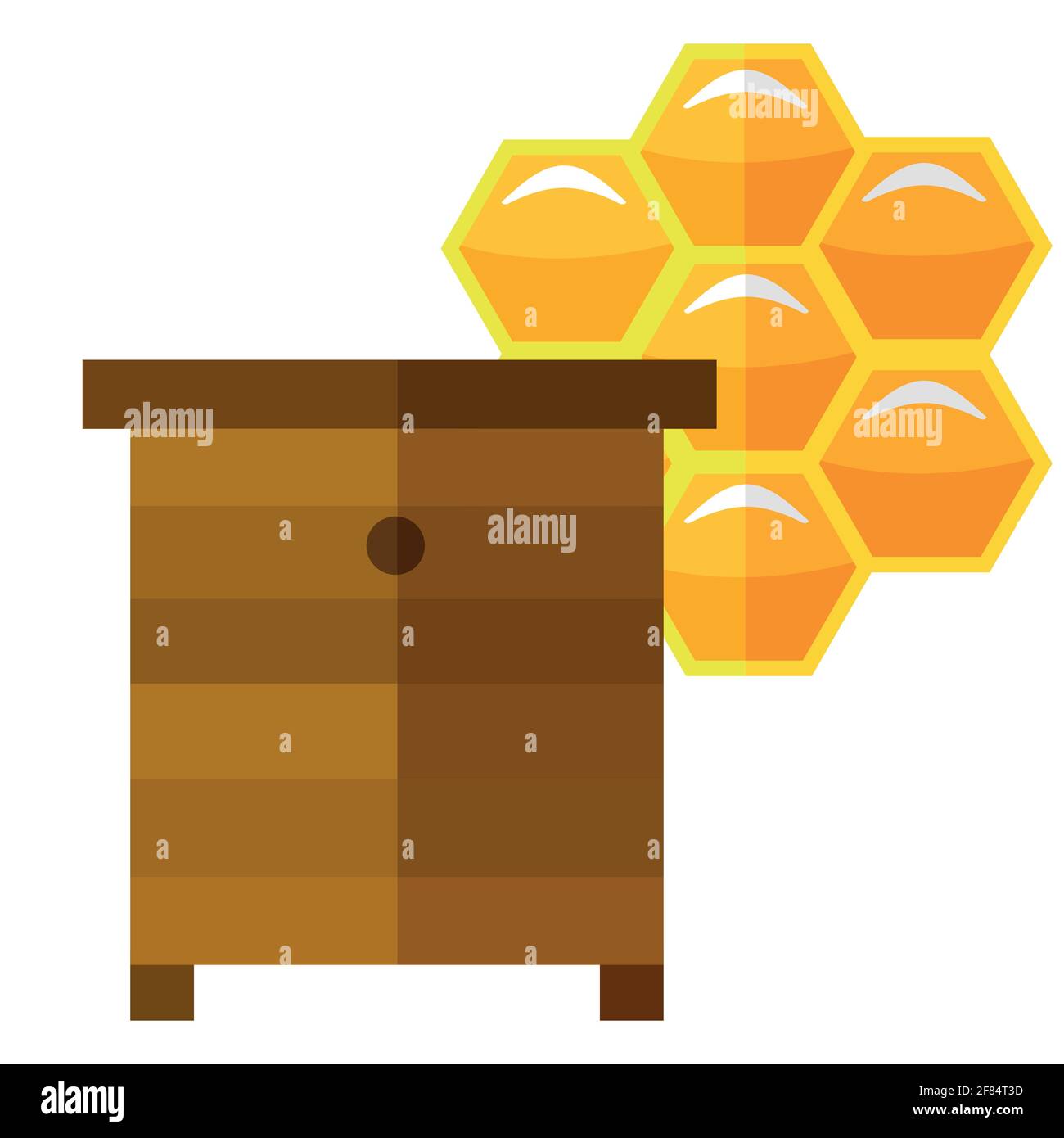 Apiary avec motif vectoriel plat d'icône de miel Illustration de Vecteur