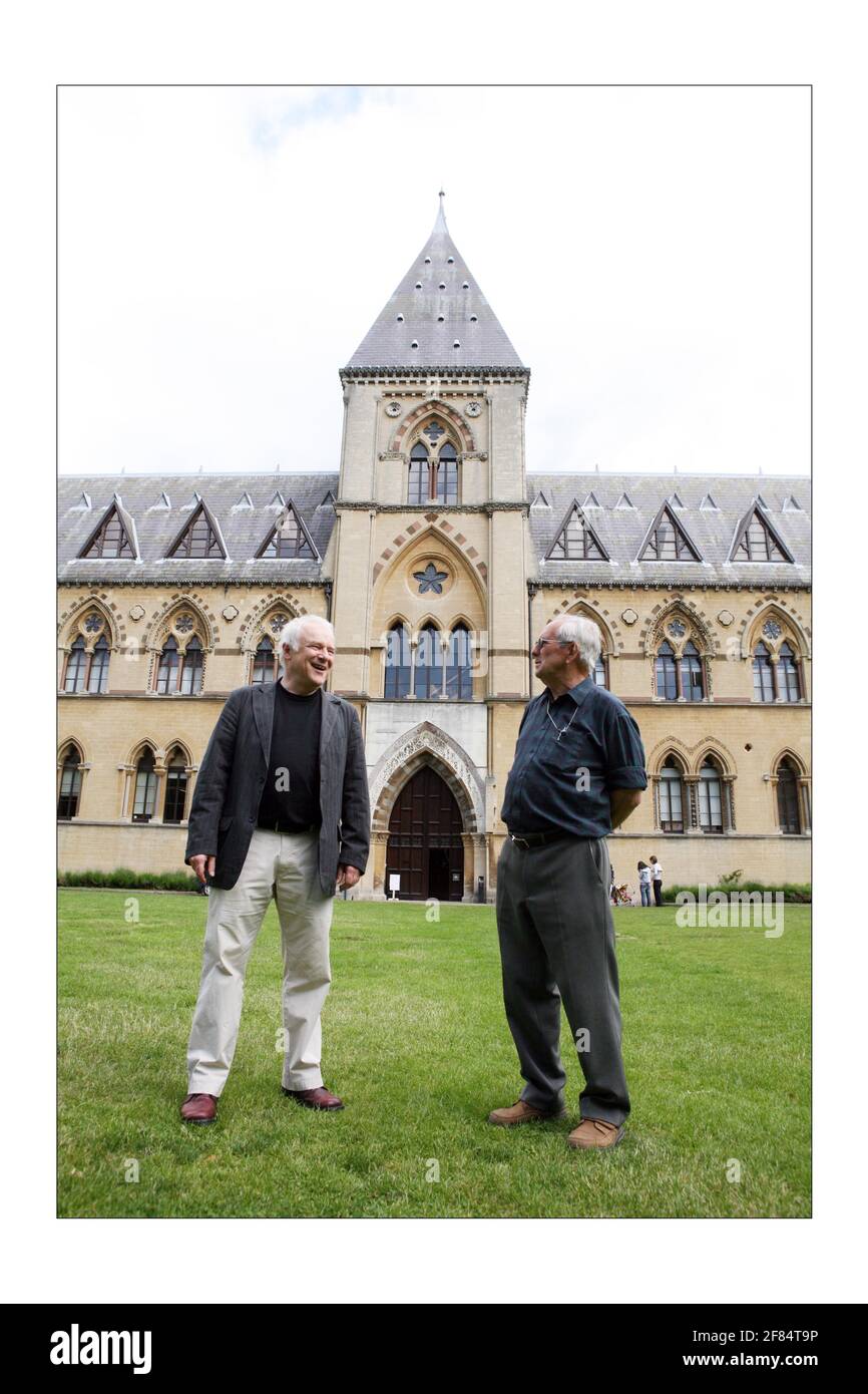 Swifts nichent dans la tour du musée d'histoire naturelle d'Oxford, surveillé pendant les 46 dernières années par Swift Guardian Roy Overall (à droite) visité par Edward Mayer (Black Jacket)London Swifts Campaign, photographie par David Sandison The Independent Banque D'Images