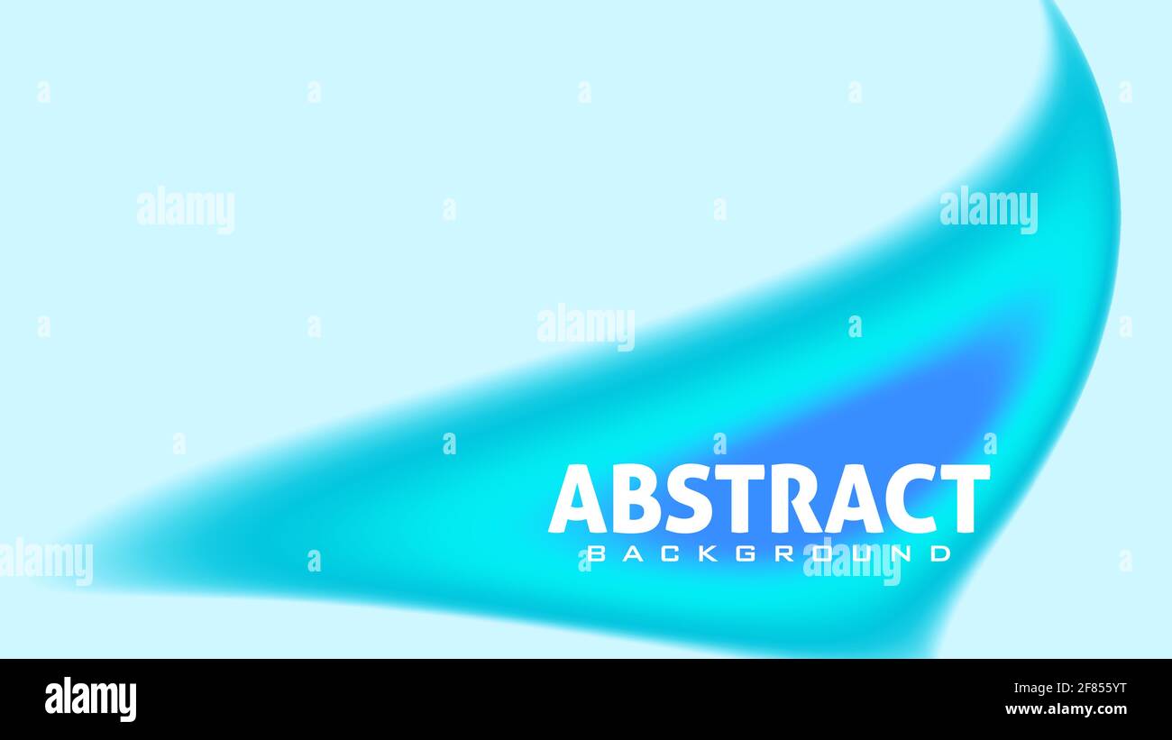 Forme arrondie floue bleu abstrait et turquoise sur fond cyan clair. Motif graphique vectoriel minimal avec dégradé Illustration de Vecteur