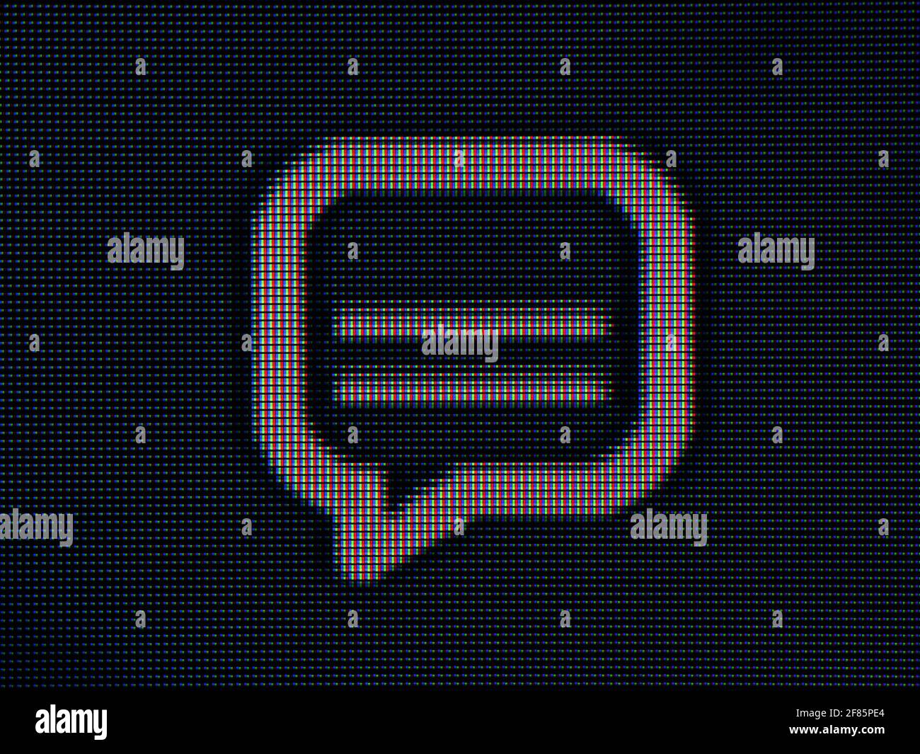 LED RVB smd couleur formant une icône de sous-titrage. Banque D'Images