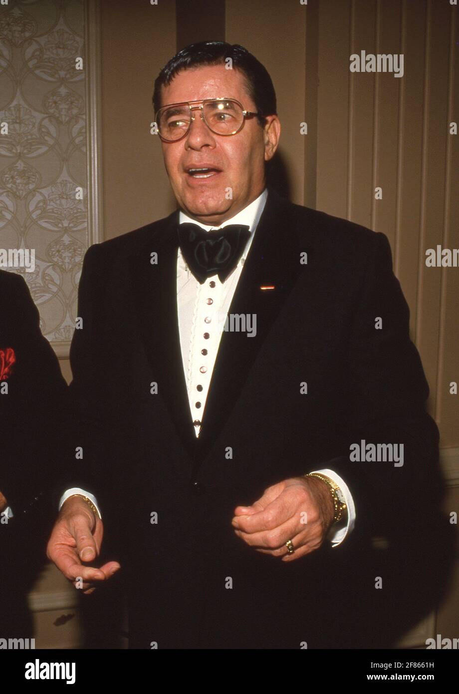 Jerry Lewis à la Susie Awards avantage pour la Eddie Cantor Charitable Foundation le 8 mai 1988 à l'hôtel Beverly Hilton à Beverly Hills, Californie crédit: Ralph Dominguez/MediaPunch Banque D'Images