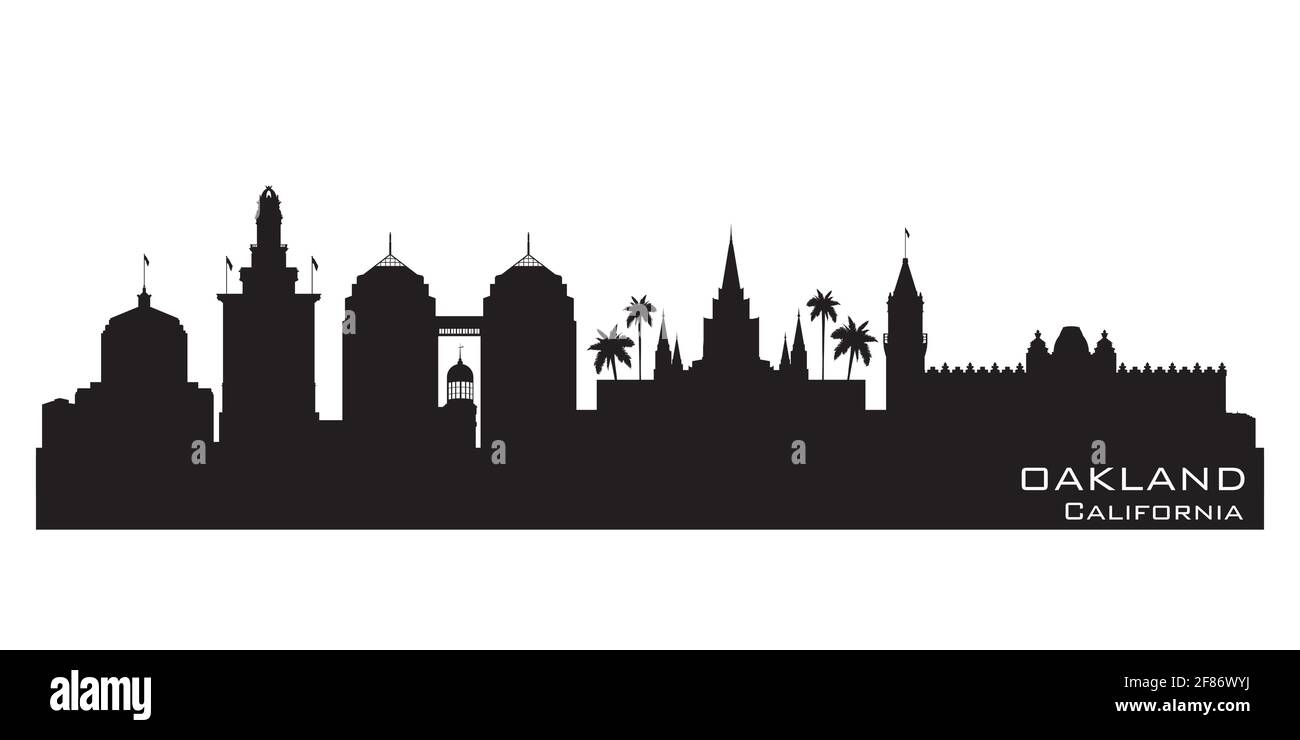 Silhouette vectorielle détaillée d'Oakland California Skyline Illustration de Vecteur