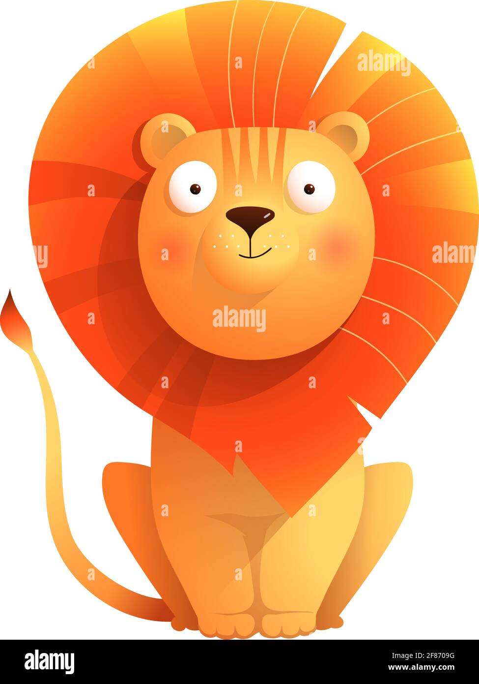 Mignon Bebe Lion Assis Clipart Isole Image Vectorielle Stock Alamy