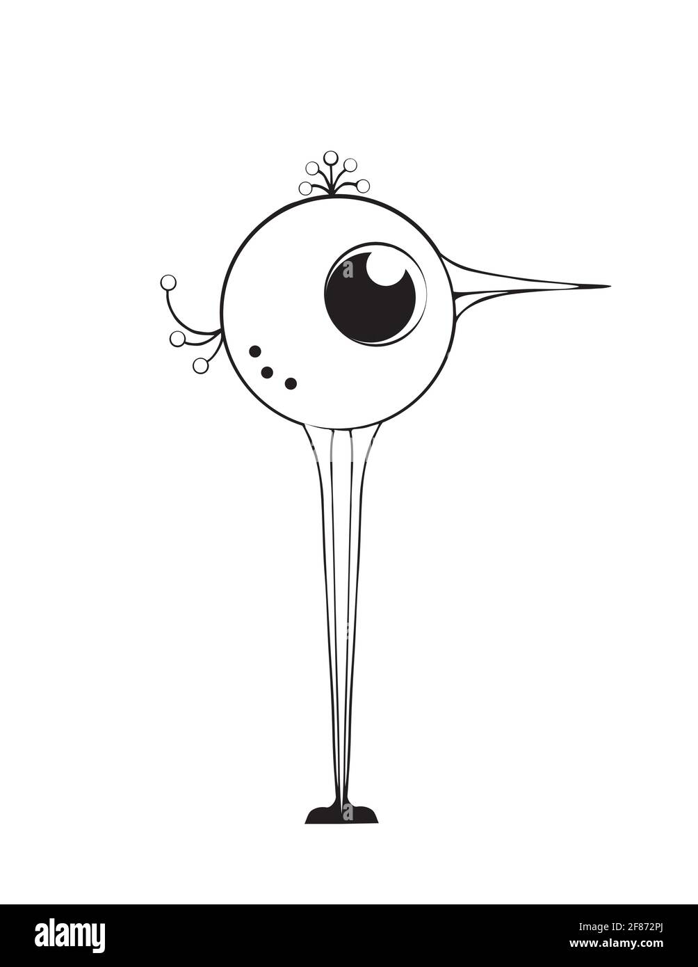 Oiseau avec de longues jambes sur un fond blanc. Vecteur Illustration de Vecteur