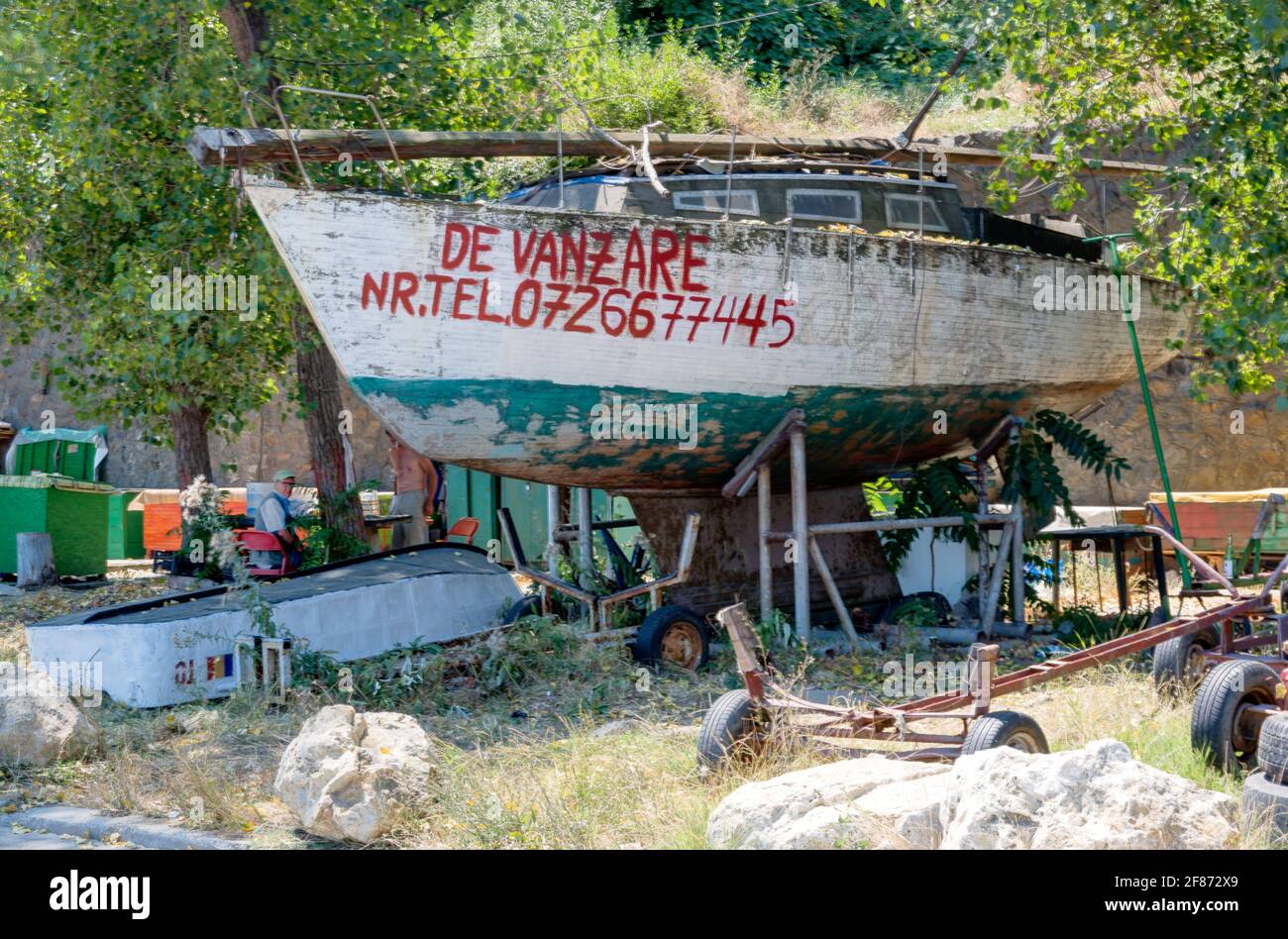 Un chantier naval local à Constanta, Roumanie Banque D'Images