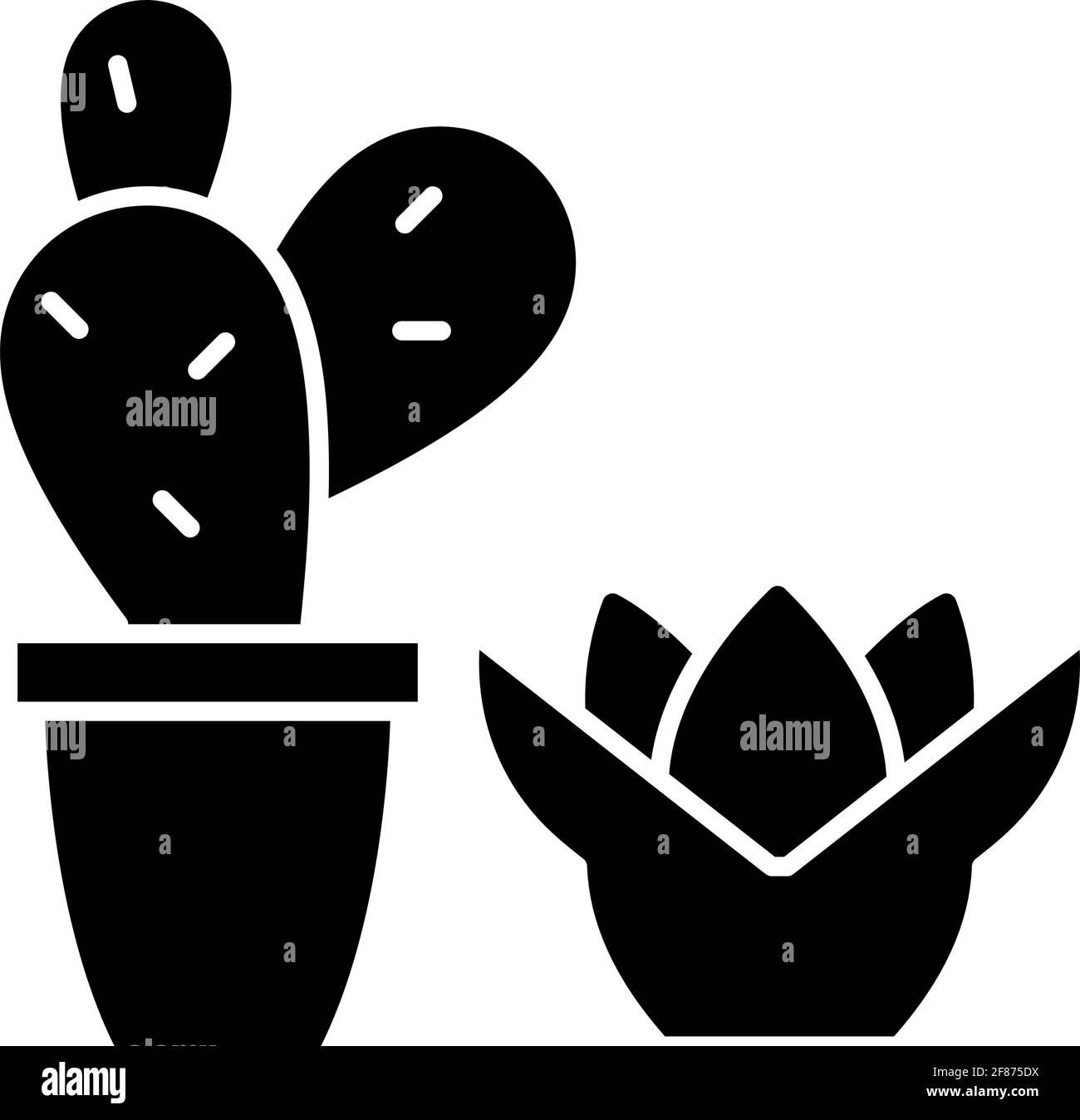 Icône de glyphe noir de succulents et de cactus Illustration de Vecteur