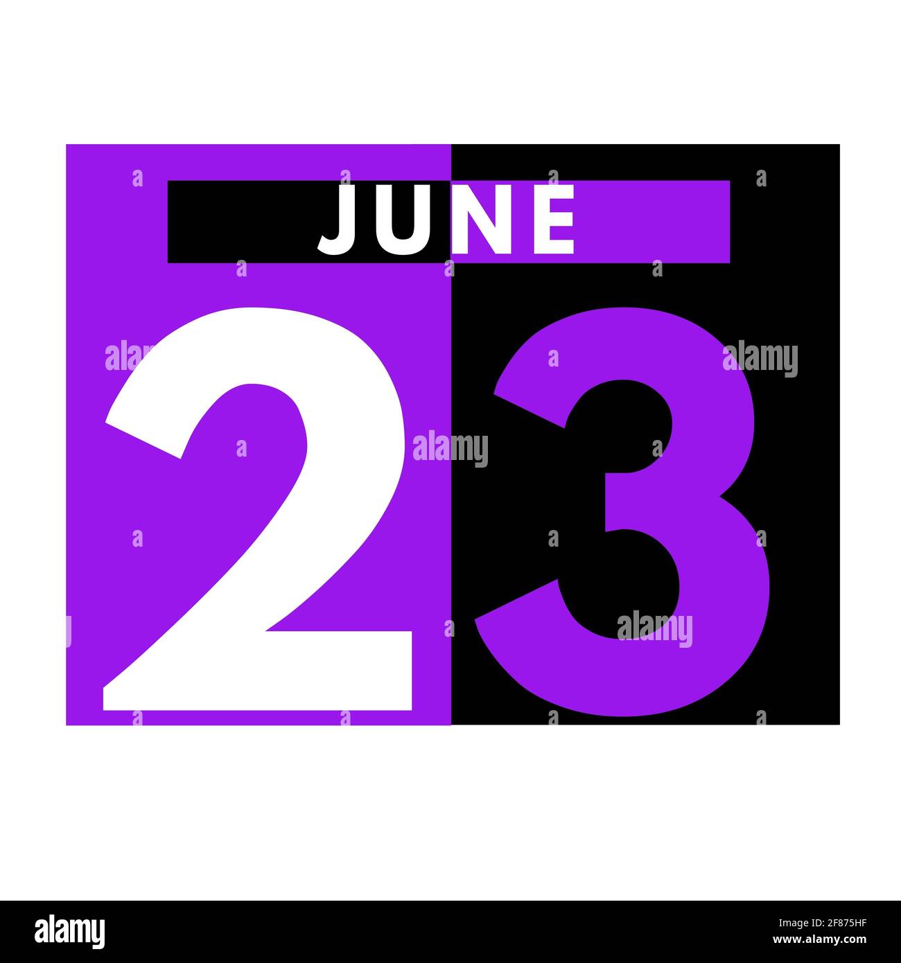 Juin 23 . Moderne icône de calendrier quotidien .date, jour, mois .calendrier pour le mois de juin Photo Stock - Alamy
