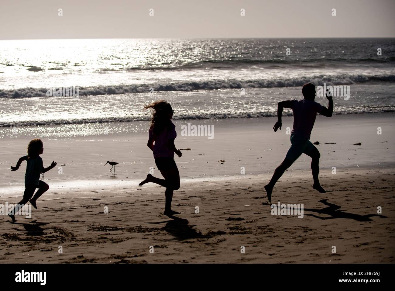 Pere De Famille Sportif Mere Et Bebe Fils Courant Ensemble Enfant Avec Les Parents Gere Par L Eau Le Long De La Mer Sport Sante Et Remise En Forme En Ete Photo Stock