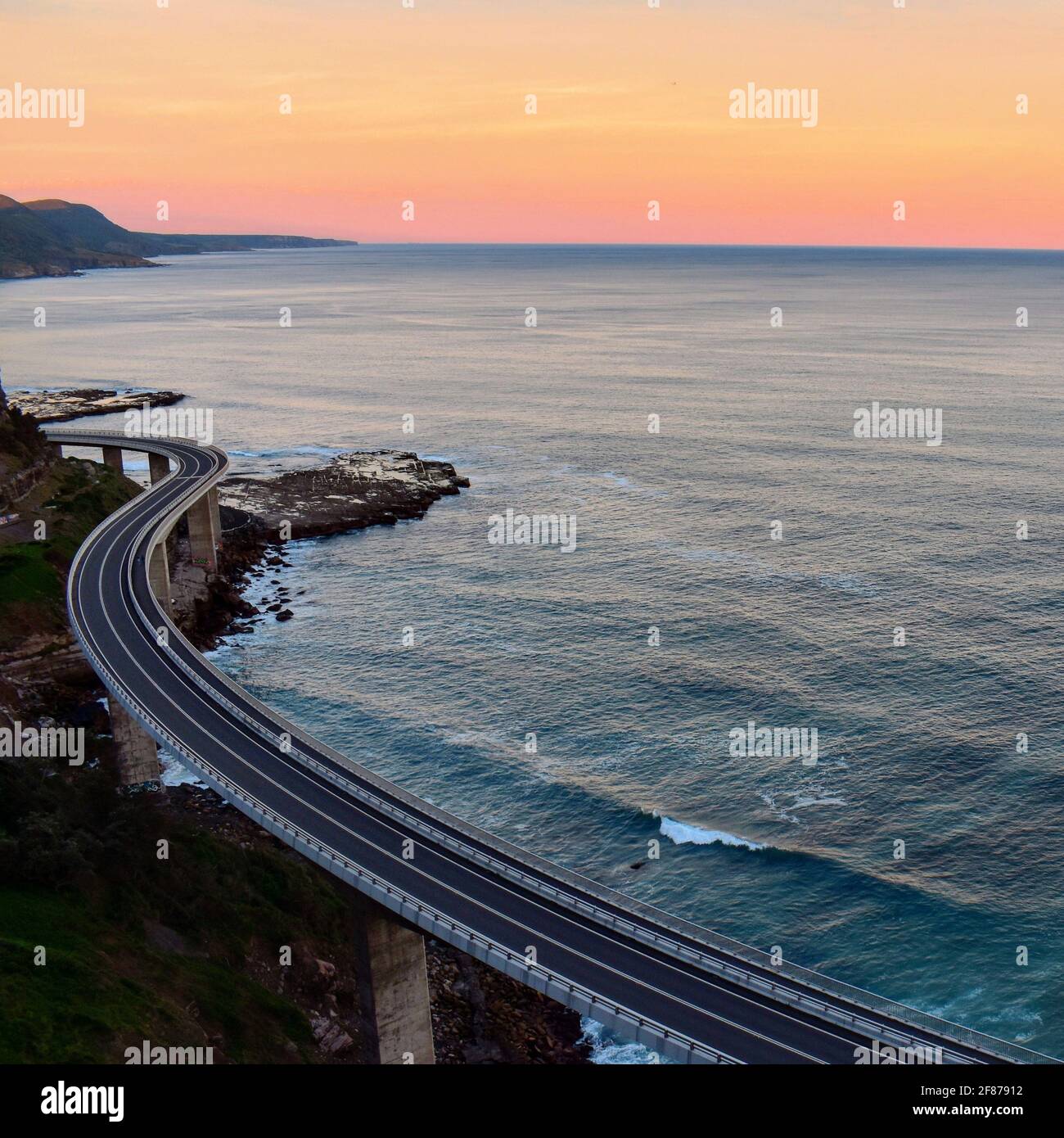 Coucher de soleil sur le pont Seacliff Banque D'Images