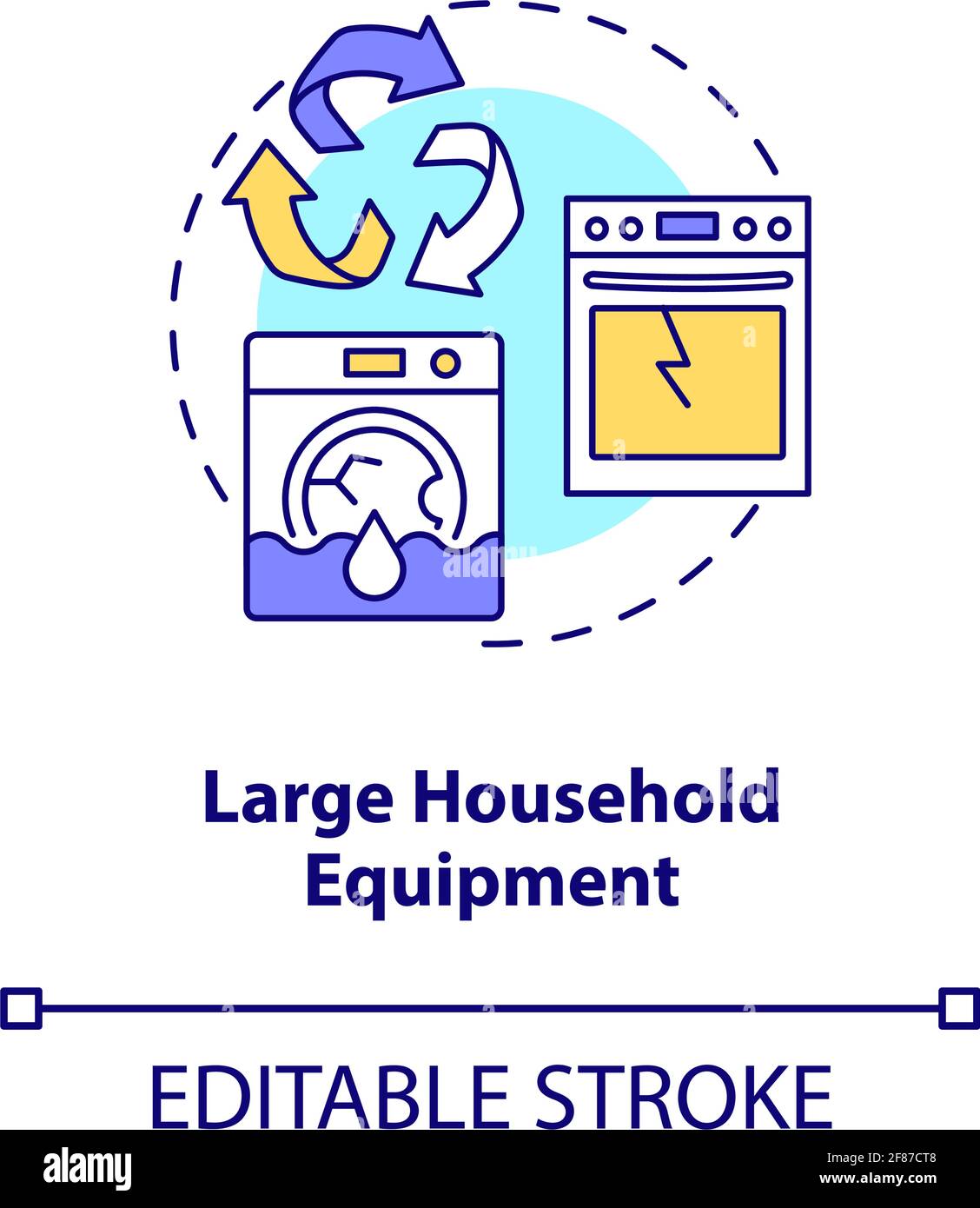 Icône de concept d'équipement ménager de grande taille Illustration de Vecteur