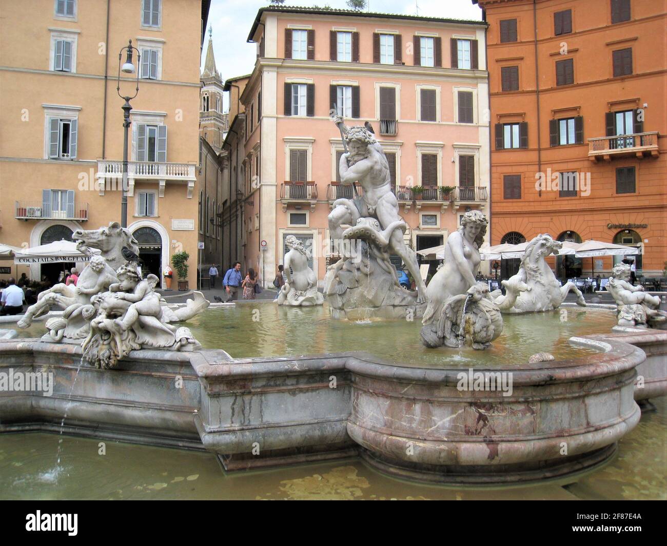 La fontaine Neptune, Fontana del Nettuno, Piazza Navona à Rome. Banque D'Images