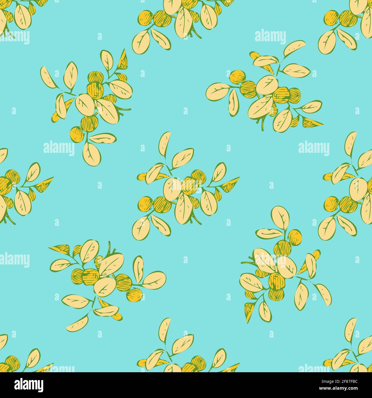 Branches avec feuilles de dessin, feuillage coloré sans couture motif abstrait fond d'écran vecteur. Illustration botanique de dessin au trait pour dessin graphique desi Illustration de Vecteur