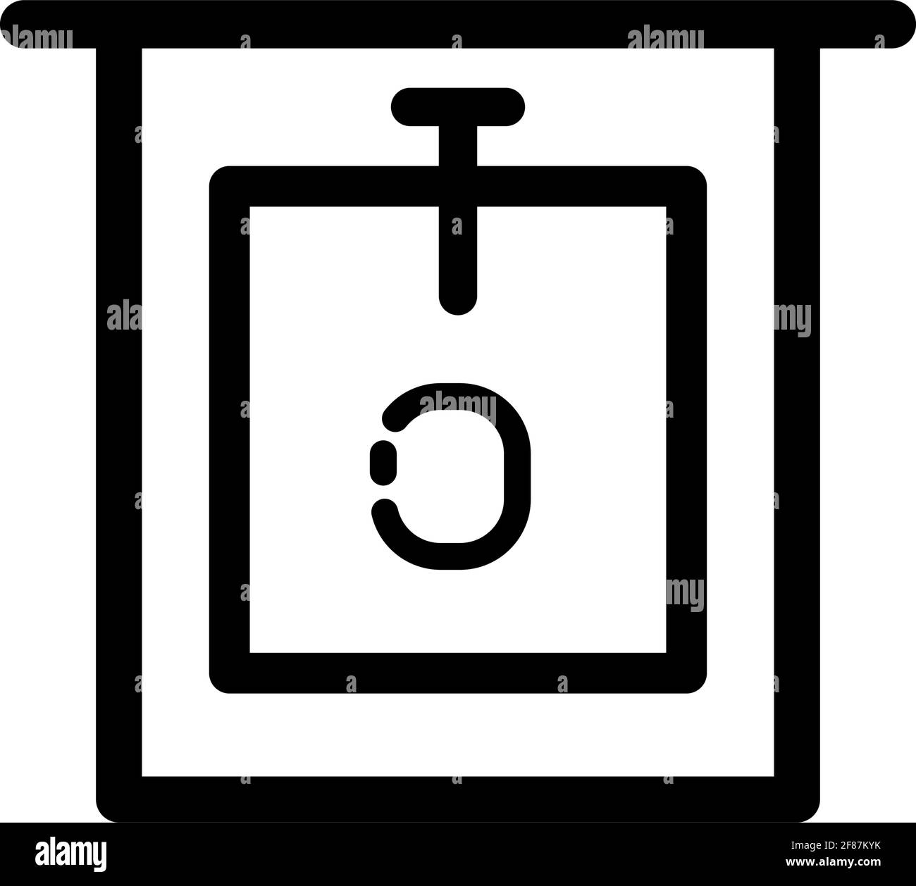 Icône de bidet en noir contour de style icône, style isolé sur fond blanc Illustration de Vecteur