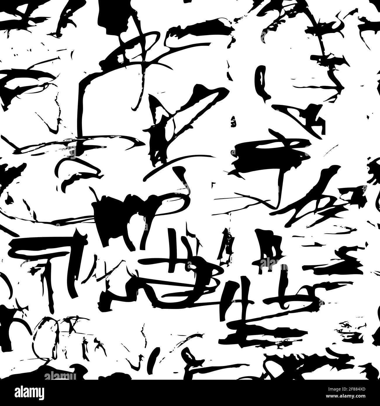 Griffonnage, lichelle, hiéroglyphes, idéographe, livres et cintres,boucles et tirets, texture, contour, pinceau, fond,mosaïque, imitation, trait Illustration de Vecteur