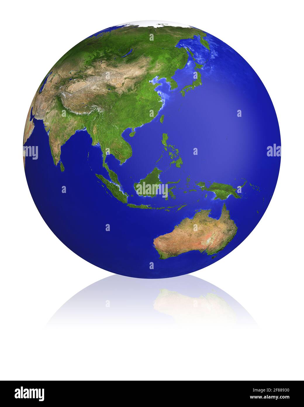 Carte du globe terrestre. Côté de l'Asie et de l'Australie. La texture de la Terre de cette image fournie par la NASA. (http://visibleearth.nasa.gov/view rec.php? Banque D'Images