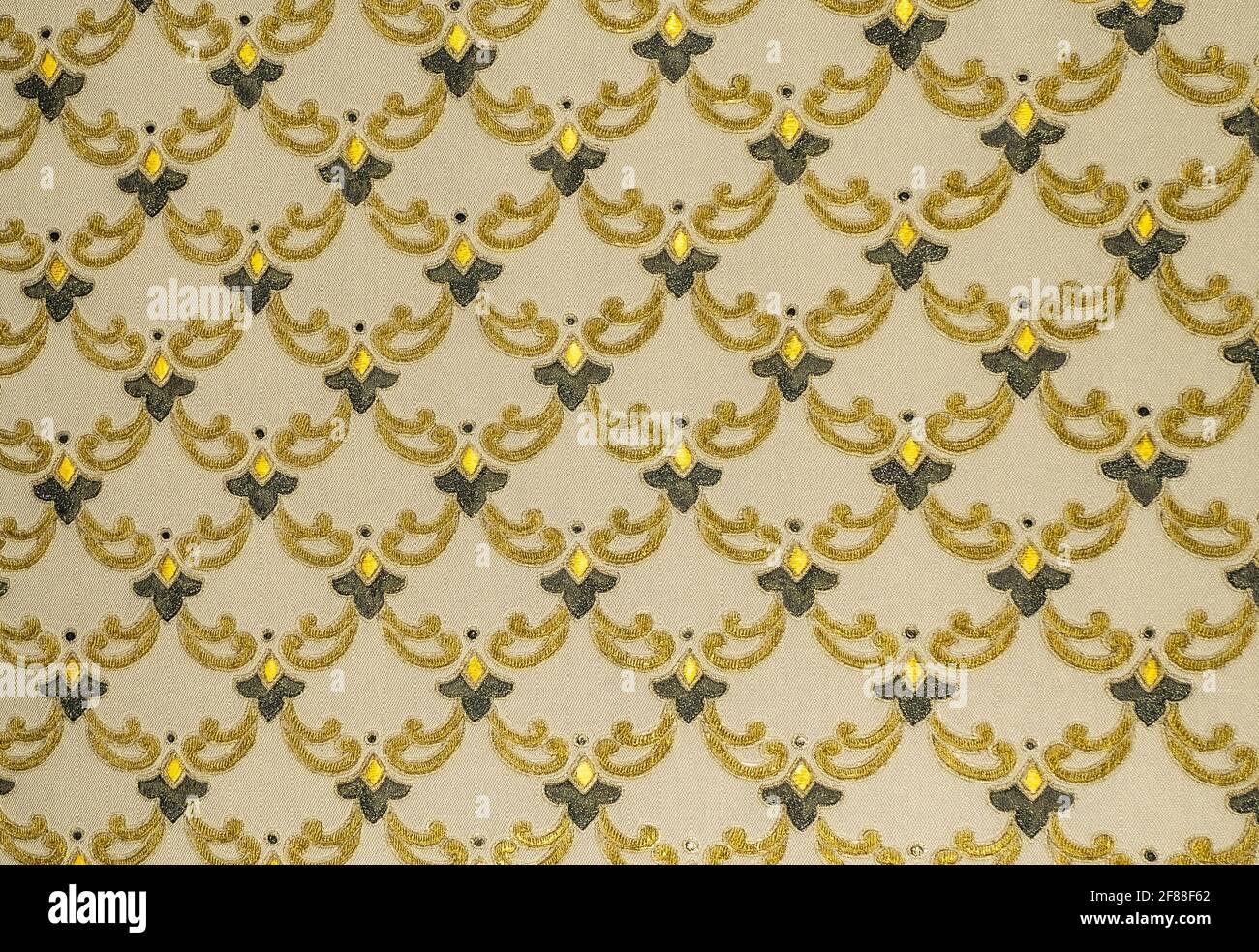 Texture d'arrière-plan de papier peint Vintage en tissu avec motif de répétition Banque D'Images
