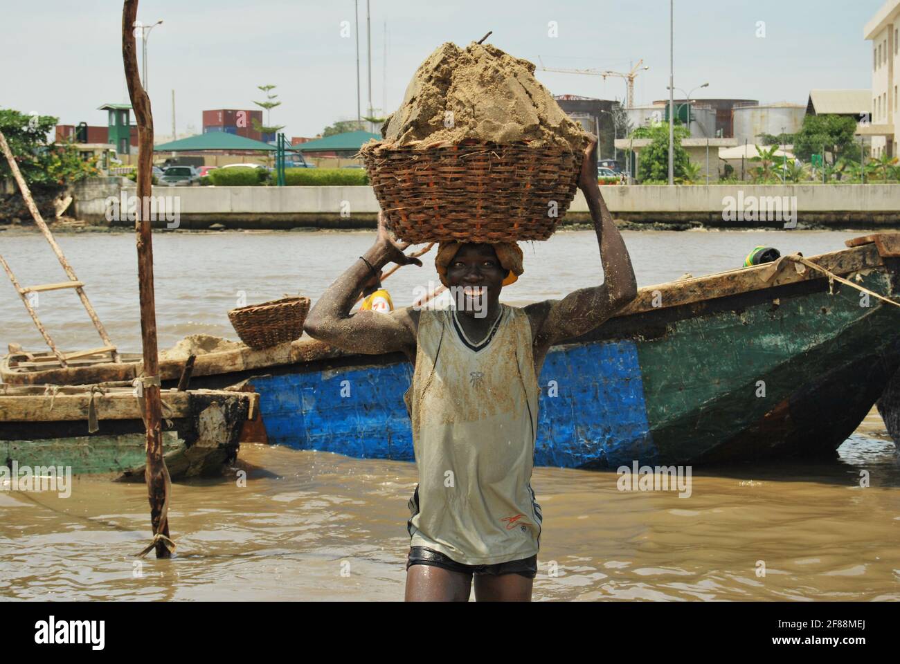 Sand Packer, Lagos, Nigeria. Banque D'Images