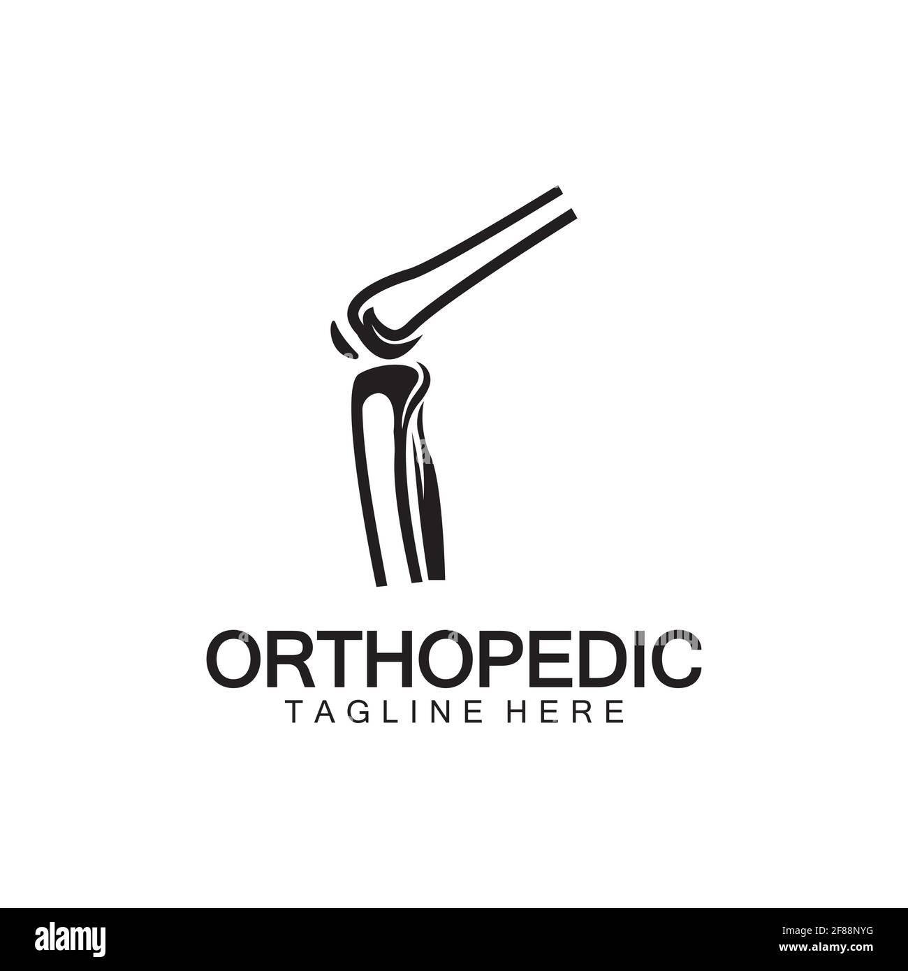 Orthodic Health Bone logo illustration vectorielle modèle de conception, Knee Bone logo designs concept, Health Bone logo symbol Icon Illustration de Vecteur