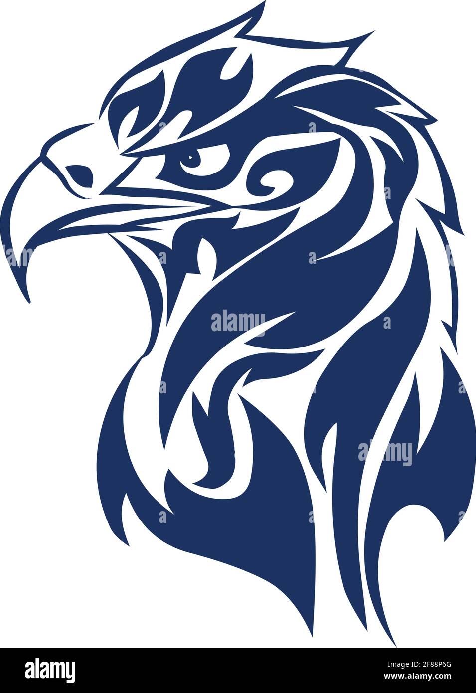 Tête d'aigle symbole américain vecteur icône logo isolé sur blanc arrière-plan Illustration de Vecteur