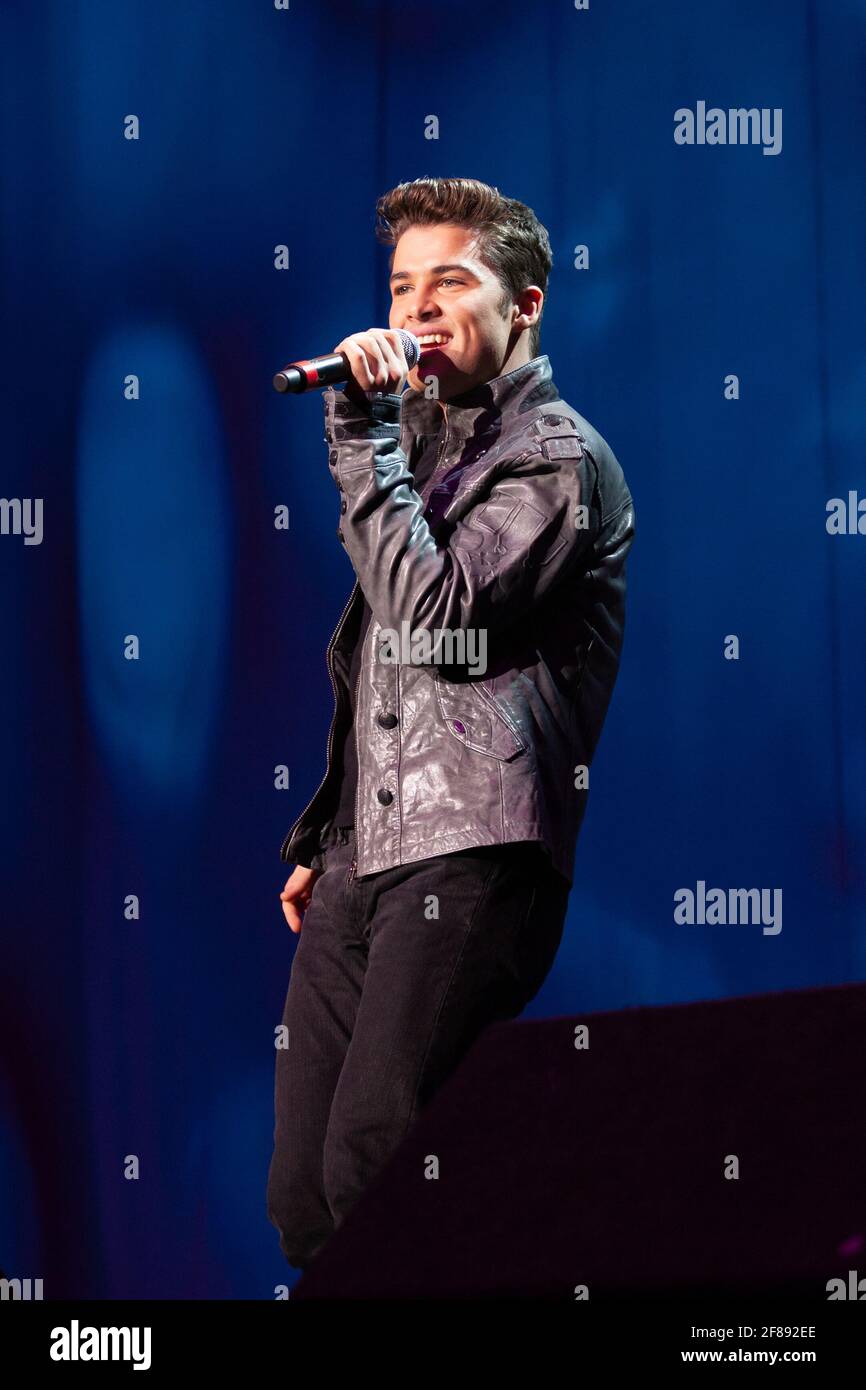 Joe McElderry est sur scène à la LG Arena de Birmingham pour BRMB Live 2010 Banque D'Images