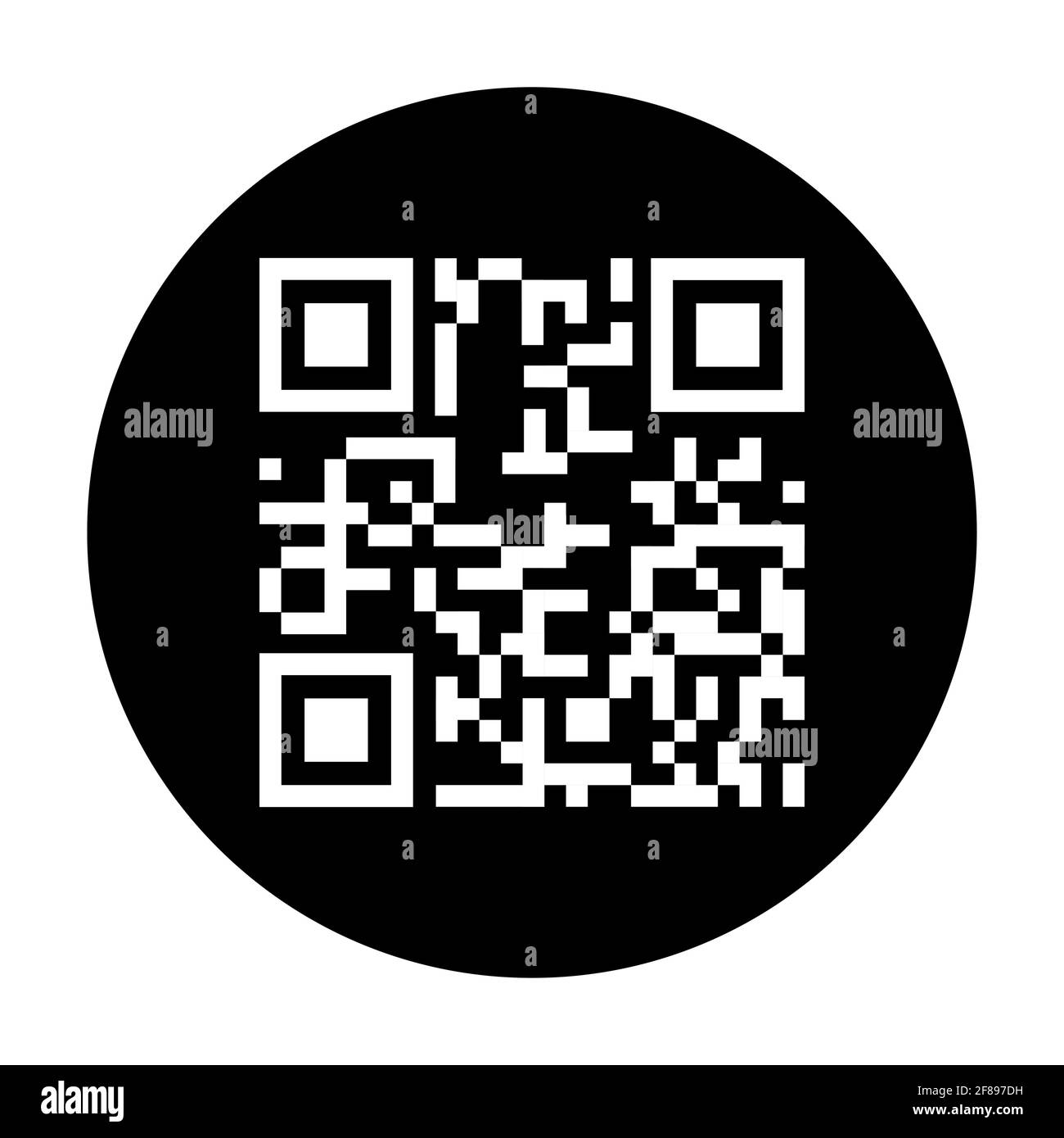 Vecteur d'icône de code QR isolé sur fond blanc. Panneau d'information numérique . Illustration de Vecteur