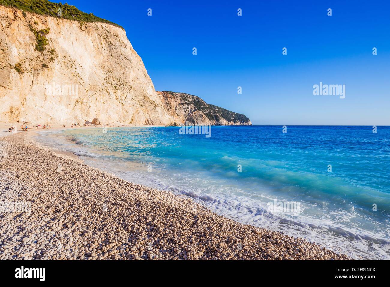 Lefkada, Grèce. Porto Katsiki à Lefkada, îles Ioniennes. Banque D'Images