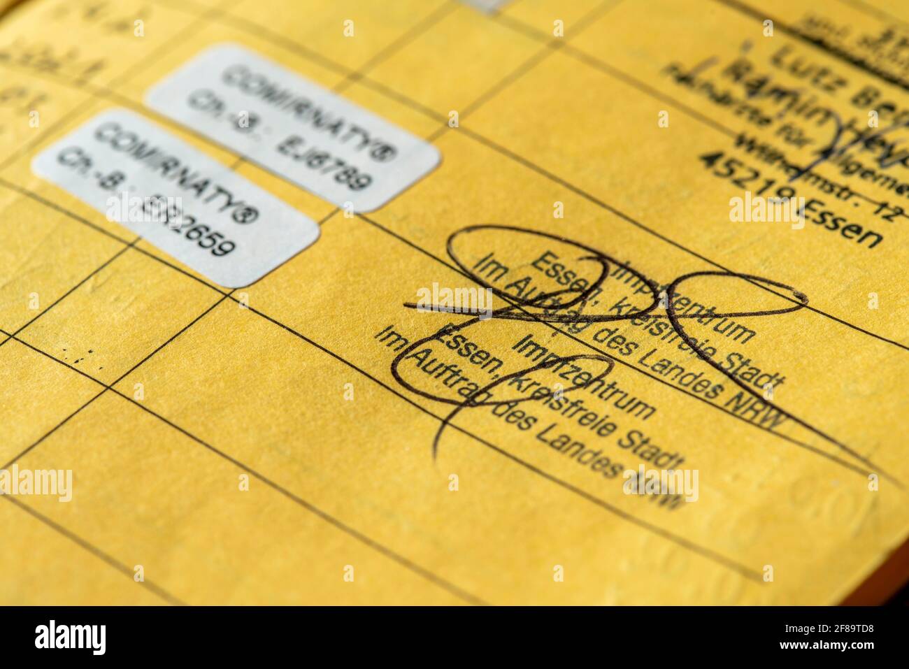 Carnet De Vaccination Banque D Image Et Photos Alamy