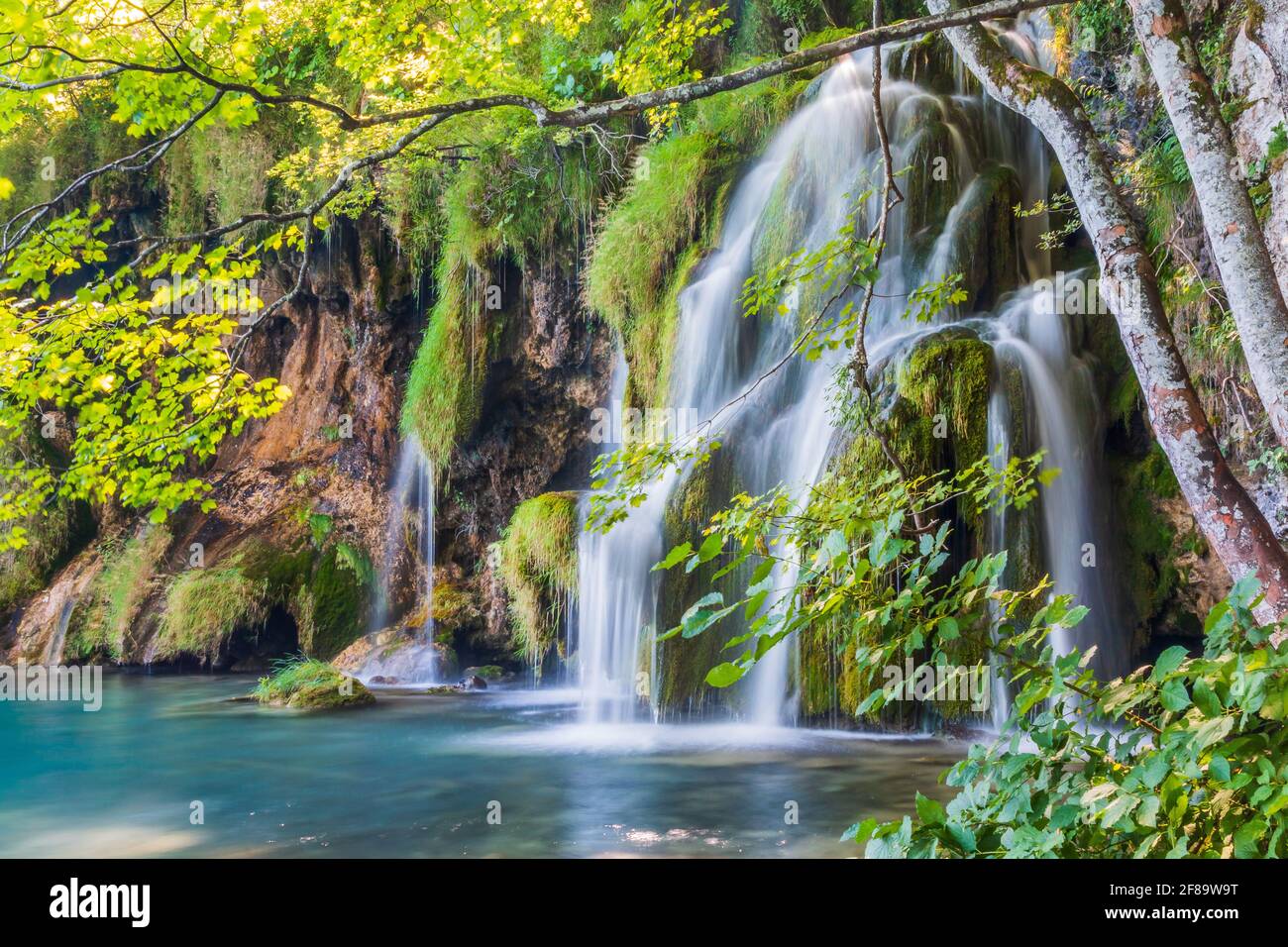 Lacs de Plitvice, Croatie. Chutes d'eau du parc national des lacs de Plitvice. Banque D'Images