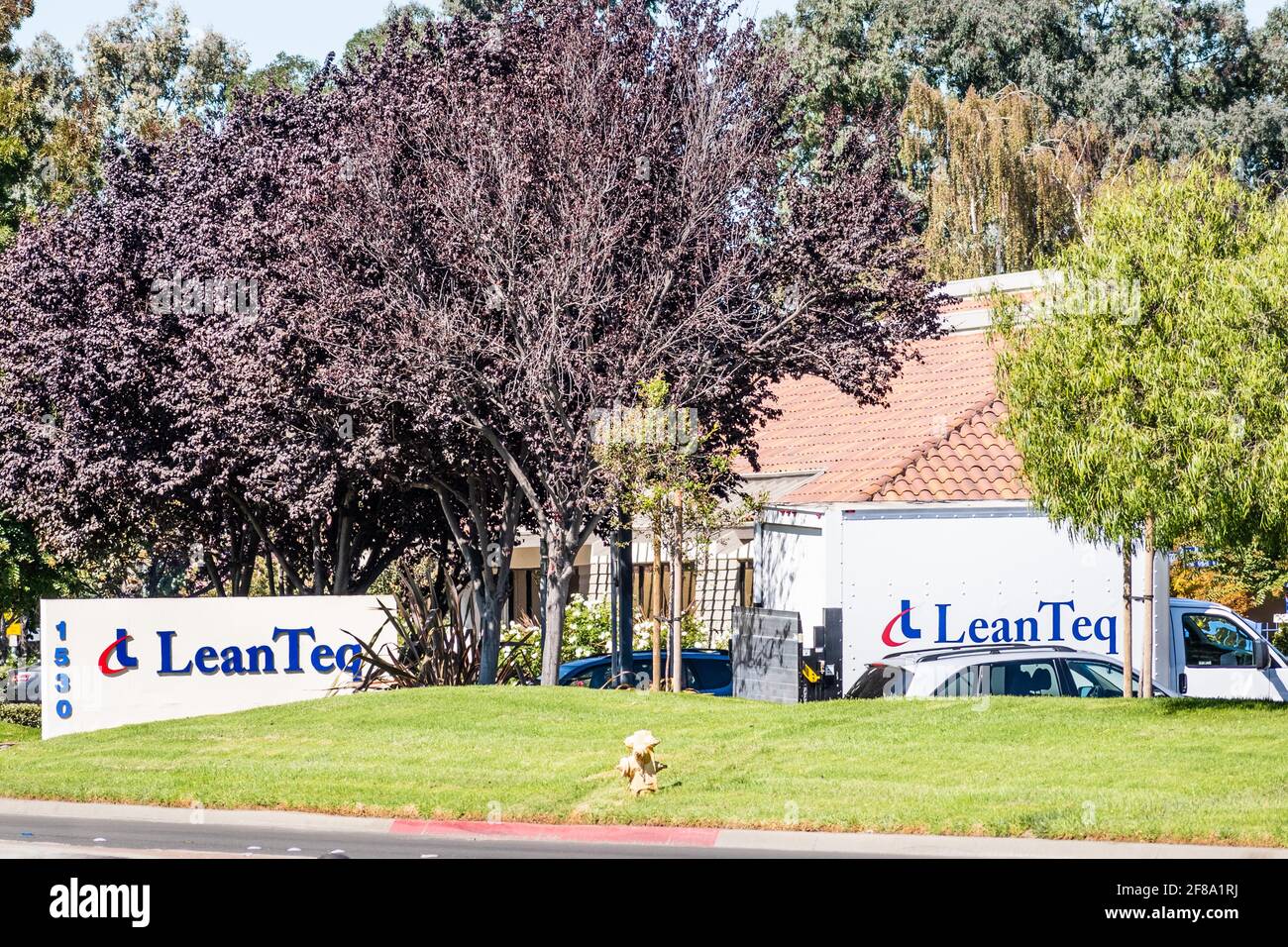 24 sept 2020 Milpitas / CA / USA - LeanTeq siège social à Silicon Valley; LeanTeq Co., Ltd., qui opère dans l'industrie des semi-conducteurs, a été acquéreur Banque D'Images