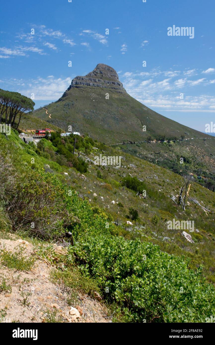 Vue sur la montagne Lions Head au Cap en Afrique du Sud Banque D'Images