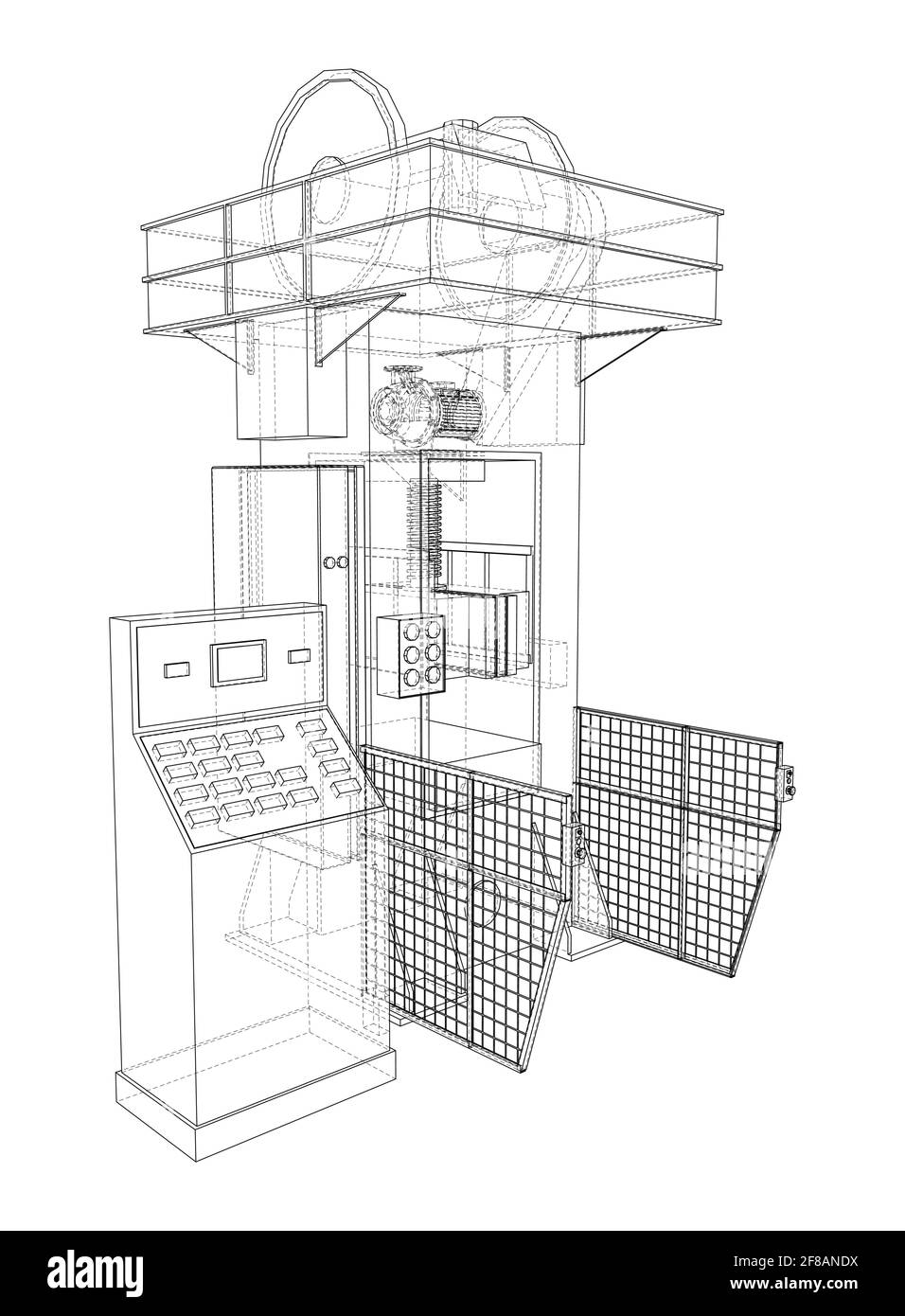 Presse hydraulique Vecteur Illustration de Vecteur