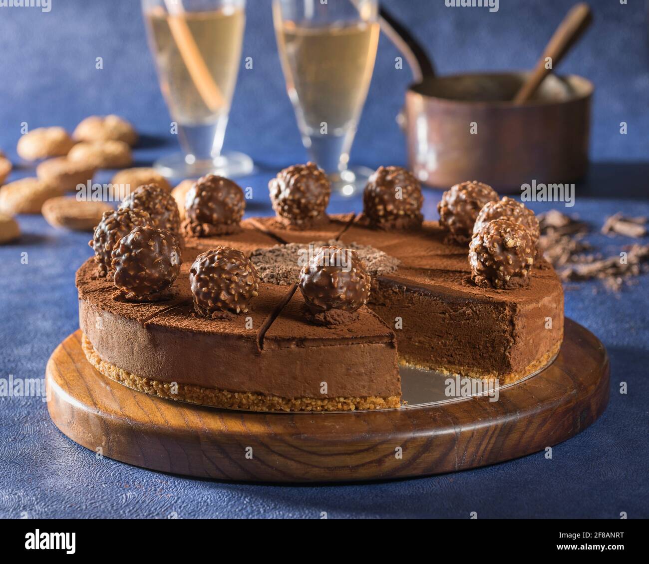 Tarte aux truffes au chocolat Banque D'Images