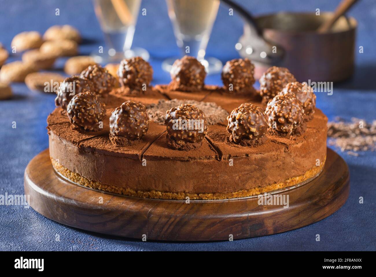 Tarte aux truffes au chocolat Banque D'Images