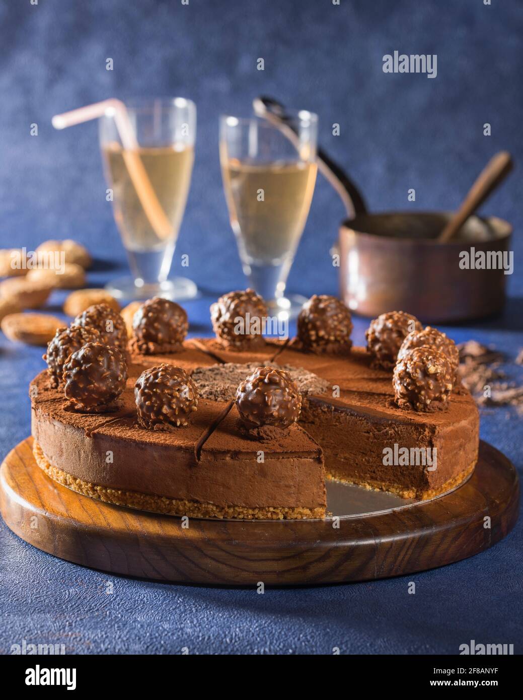 Tarte aux truffes au chocolat Banque D'Images