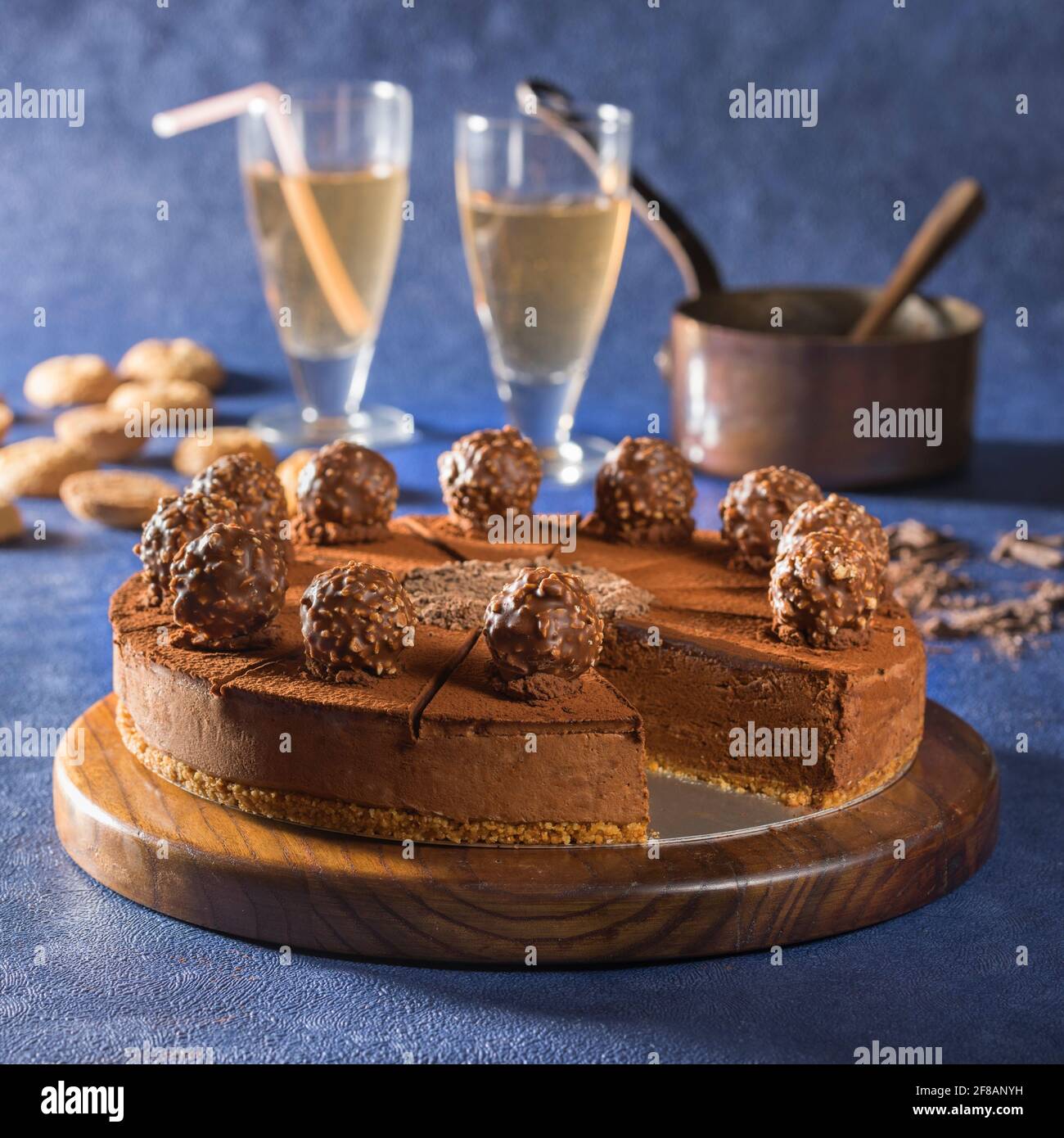 Tarte aux truffes au chocolat Banque D'Images