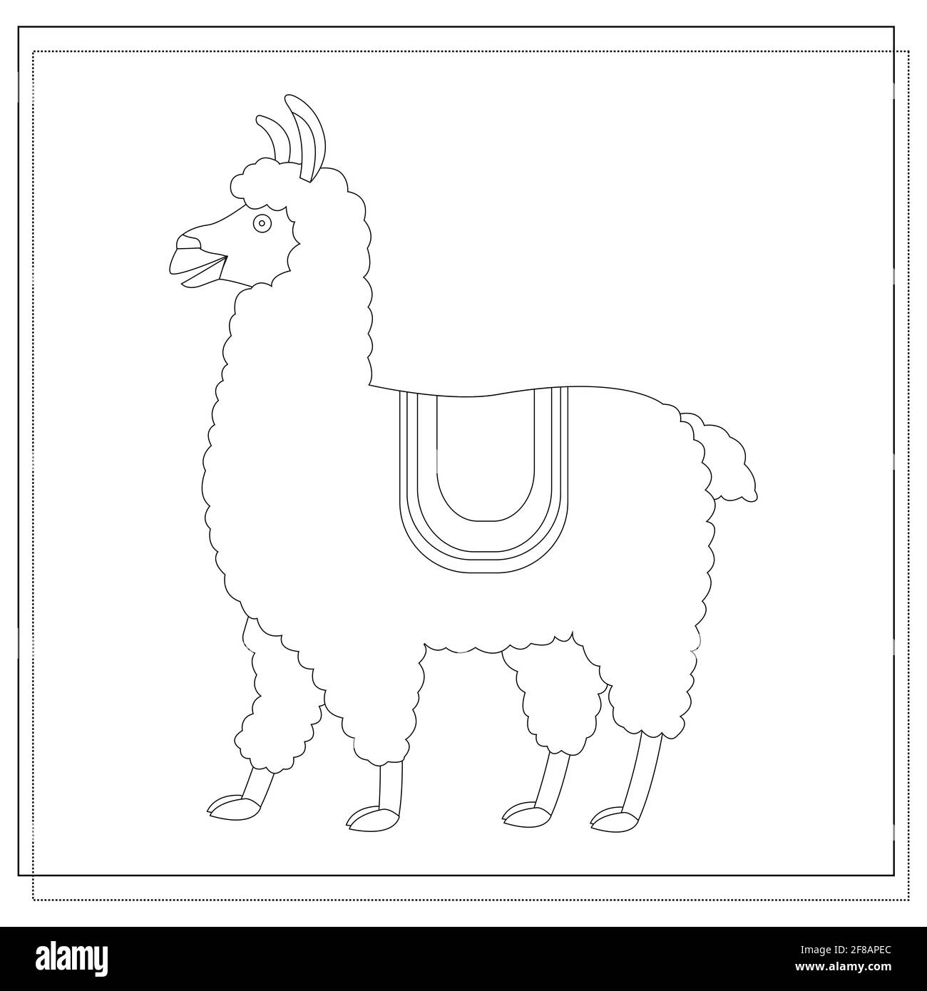 livre de coloriage pour enfants dessin animé lama. vecteur isolé sur un fond blanc Illustration de Vecteur