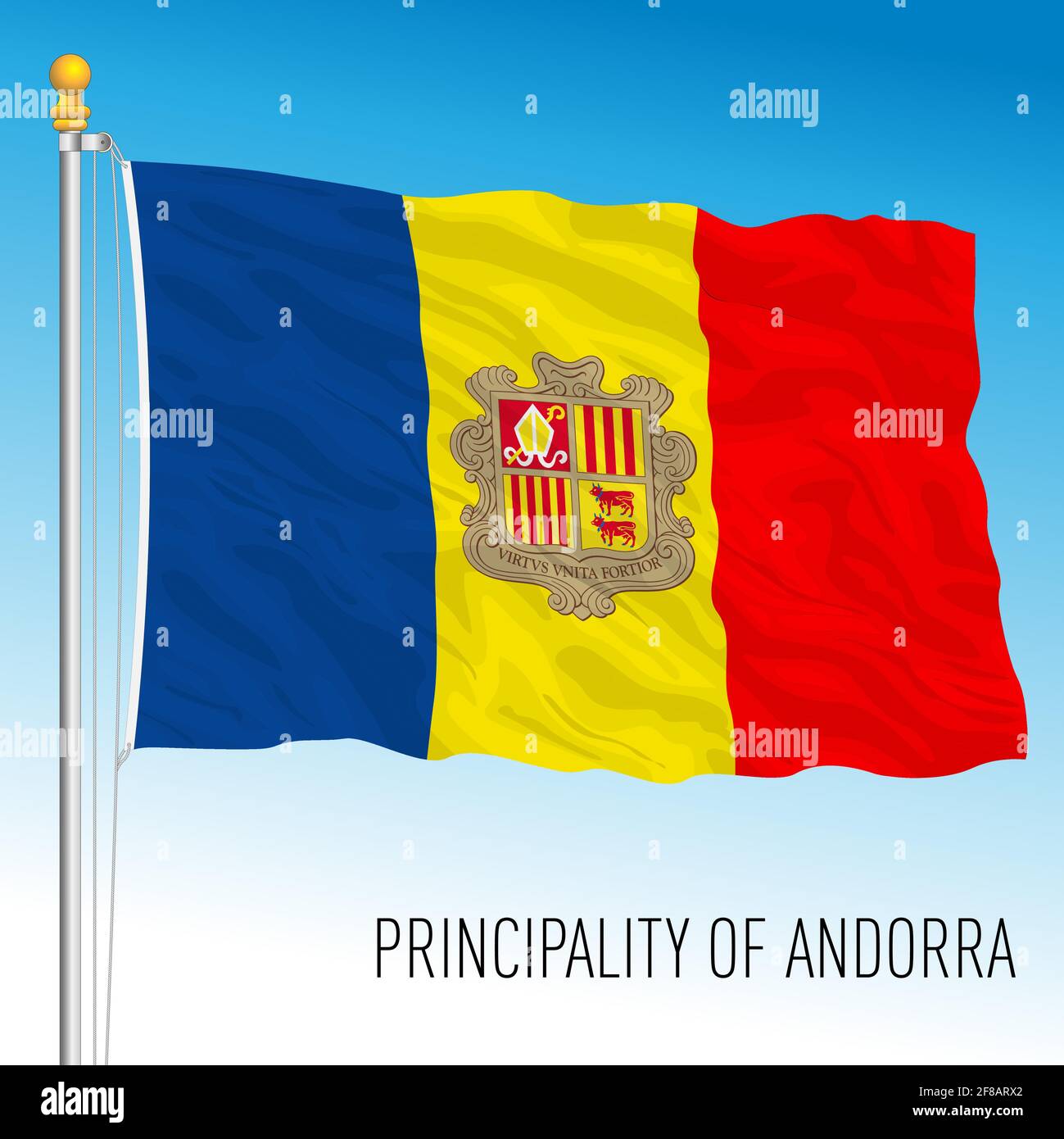 Andorre drapeau national officiel, Europe, illustration vectorielle Illustration de Vecteur