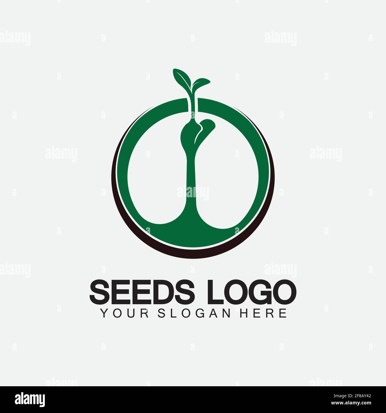 Modèle de concept de logo de semences Vector.growing logo de semences.vecteur de croissance de semences modèle d'illustration du logo Illustration de Vecteur