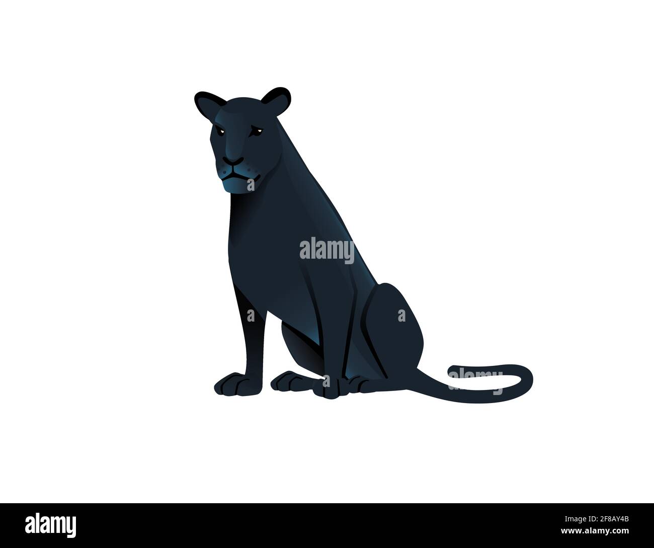 Panthère noire sauvage grand chat africain chasseur de jungle animal de dessin animé illustration vectorielle de conception sur fond blanc Illustration de Vecteur