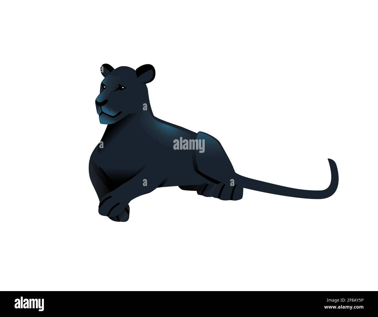 Panthère noire sauvage grand chat africain chasseur de jungle animal de dessin animé illustration vectorielle de conception sur fond blanc Illustration de Vecteur