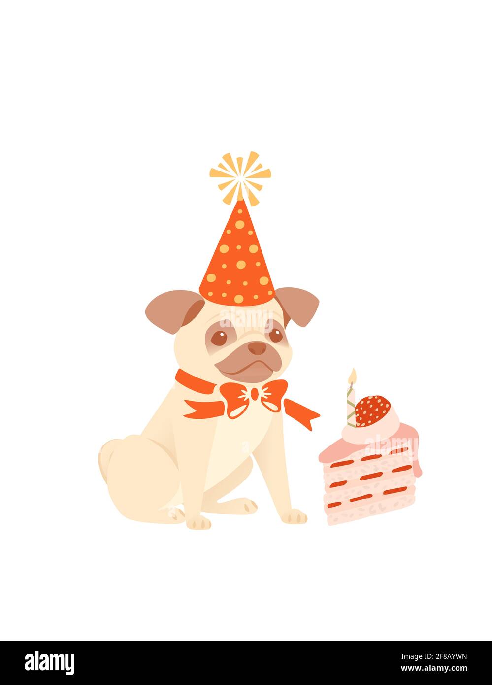 Mignon Petit Chien Dans Un Chapeau De Cone Assis Avec Gateau D Anniversaire Anniversaire Animal Concept Dessin Anime Animal Dessin Vectoriel Illustration Sur Blanc Arriere Plan Image Vectorielle Stock Alamy