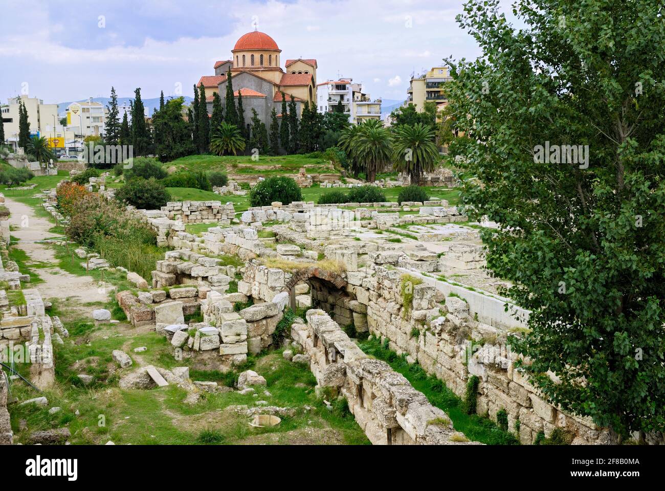 Ancien cimetière Keramikos, Athènes, Grèce, Europe Banque D'Images