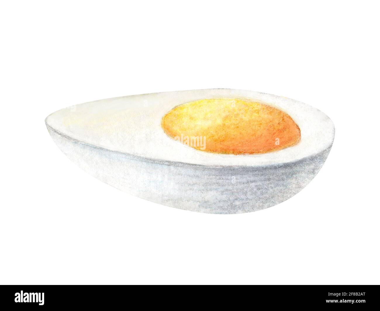 Peinture aquarelle d'œufs brouillés bouillis illustration isolée sur fond blanc. La moitié de l'omelette pour le petit déjeuner. Ingrédients dessinés à la main pour le menu du restaurant, le reçu, l'étiquette et le brunch. Banque D'Images