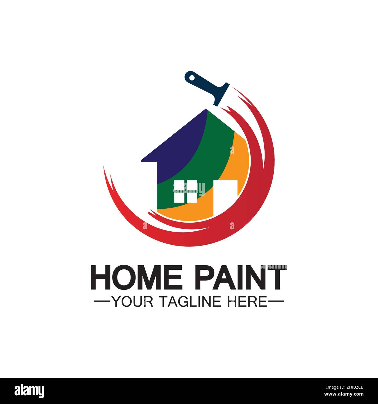 Home peinture Vector logo Design.Home Maison peinture Service de coloriage logo Design Template.Maison peinture service, décor et réparation multicolore icône VE Illustration de Vecteur