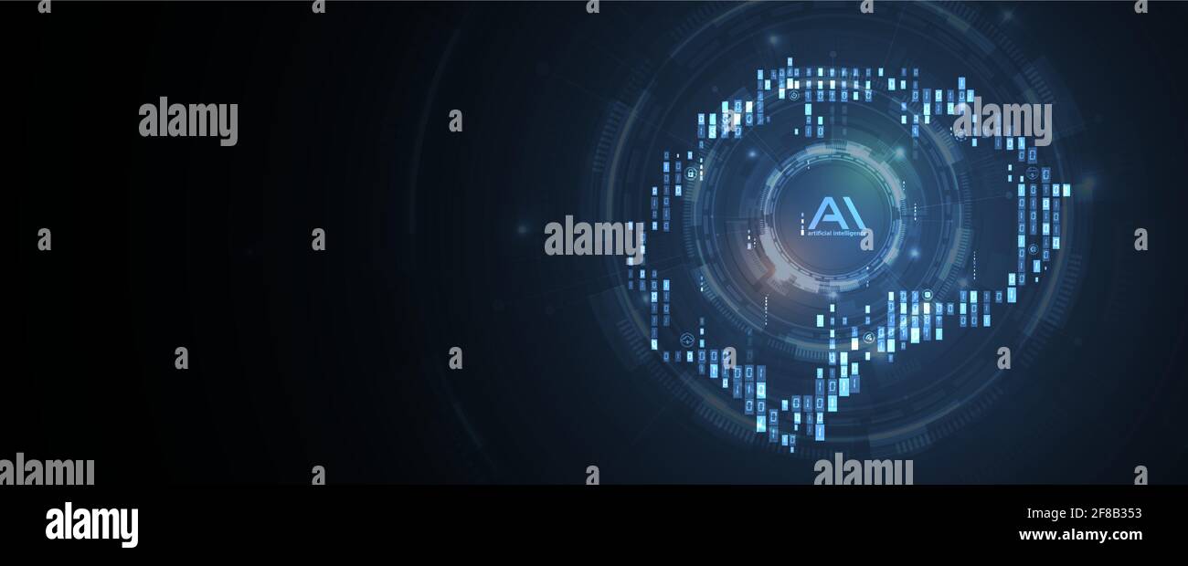 Cerveau humain abstrait. Intelligence artificielle nouvelle technologie. Science contexte futuriste Illustration de Vecteur