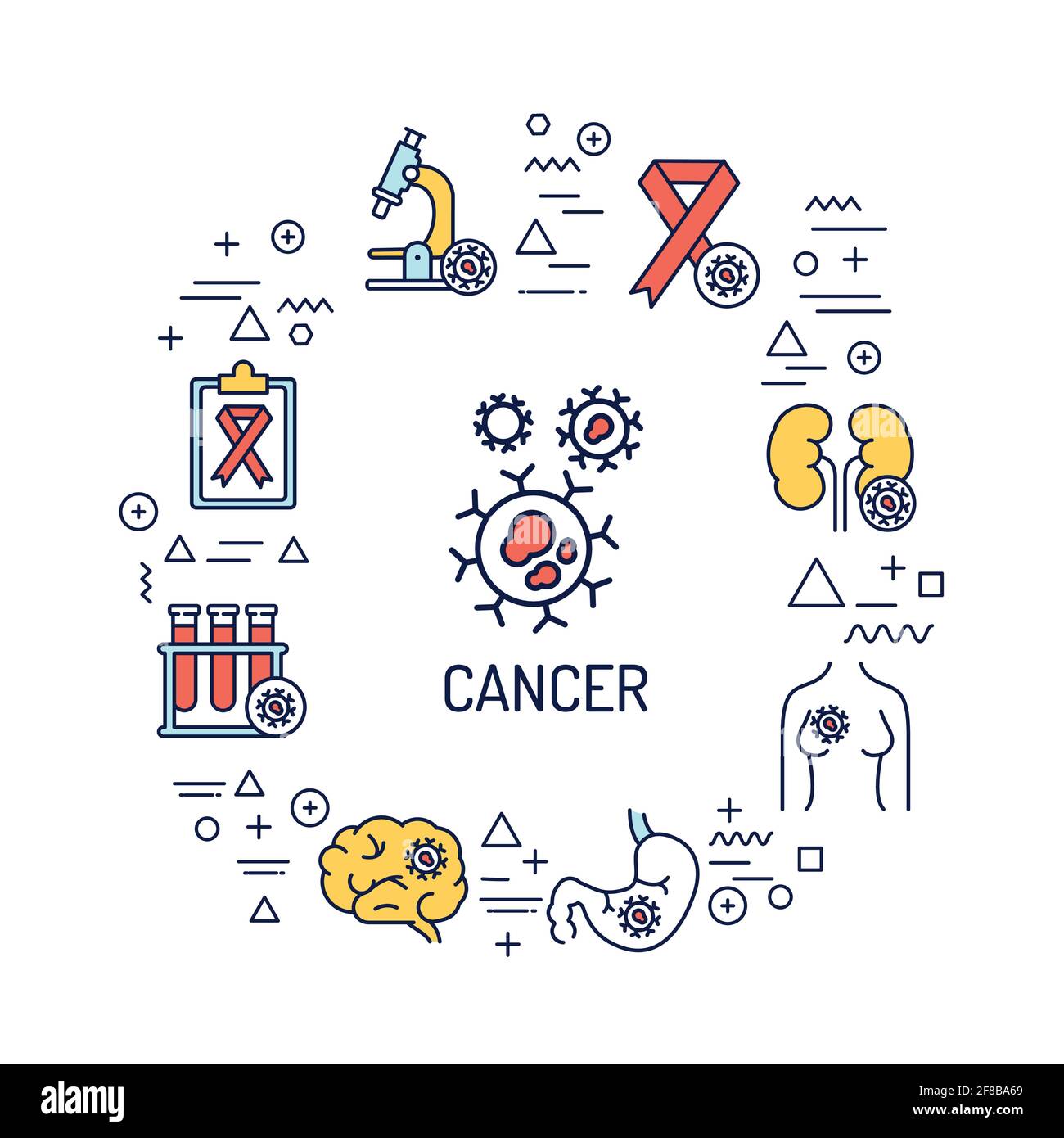 Bannière Web de traitement du cancer et kit d'application mobile. Oncologie. Illustration de Vecteur